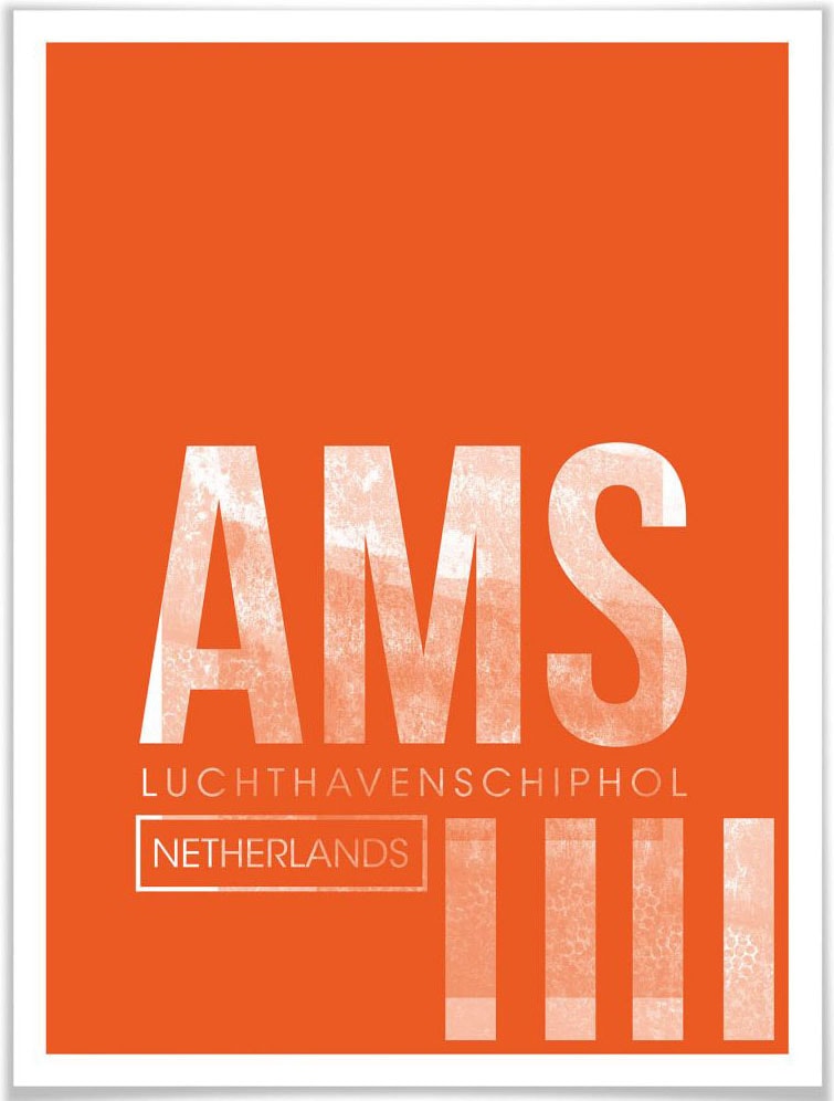 Wall-Art Poster »Wandbild AMS | (1 Amsterdam«, Flughafen, Flughafen St.), Poster, BAUR Wandposter Wandbild, Bild, bestellen