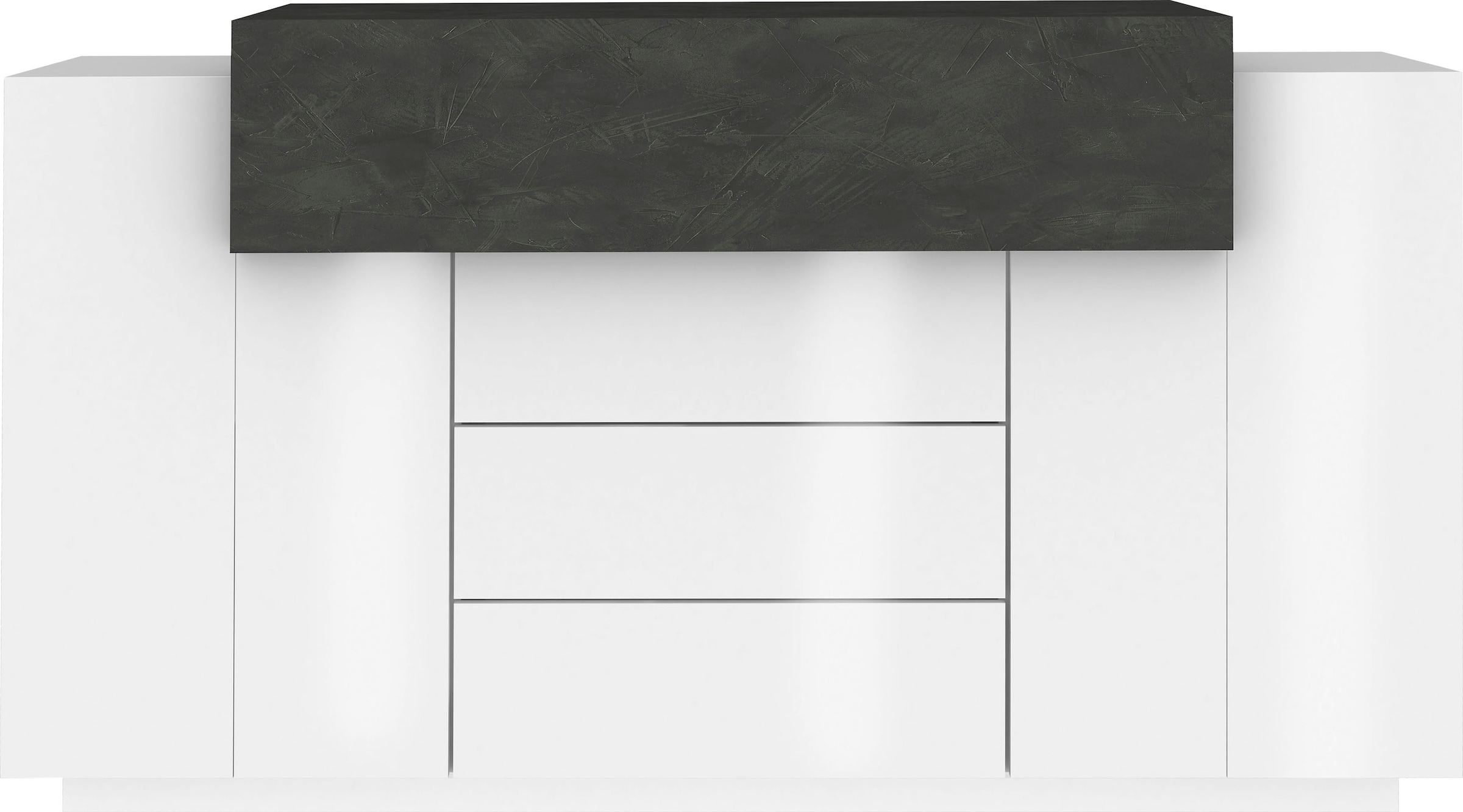 INOSIGN Kommode »Coro, Kommode, Schrank, Kredenz, grifflos«, 1 Klappe,2 Türen,3 Schubkästen Doppeltiefe Hochglanz Front Breite 160