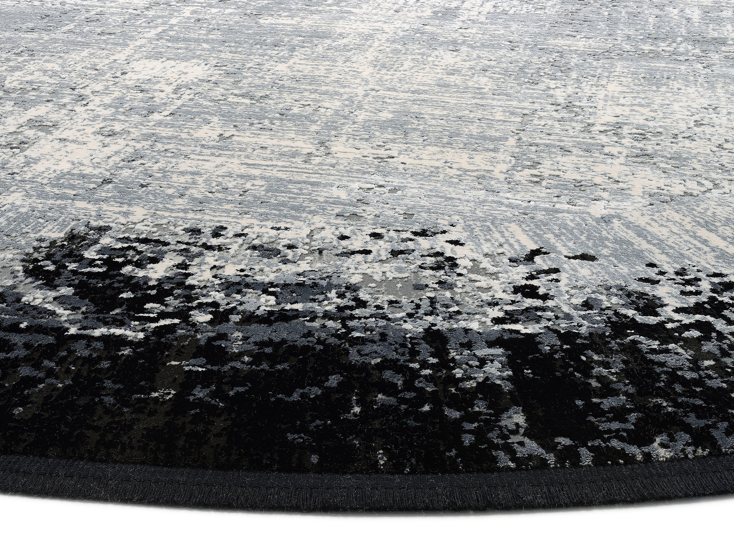 WK WOHNEN Teppich »BORDER«, rund, 8 mm Höhe, hochwertiger Viskoseanteil, samtweiche Oberfläche mit 3 D Effekt
