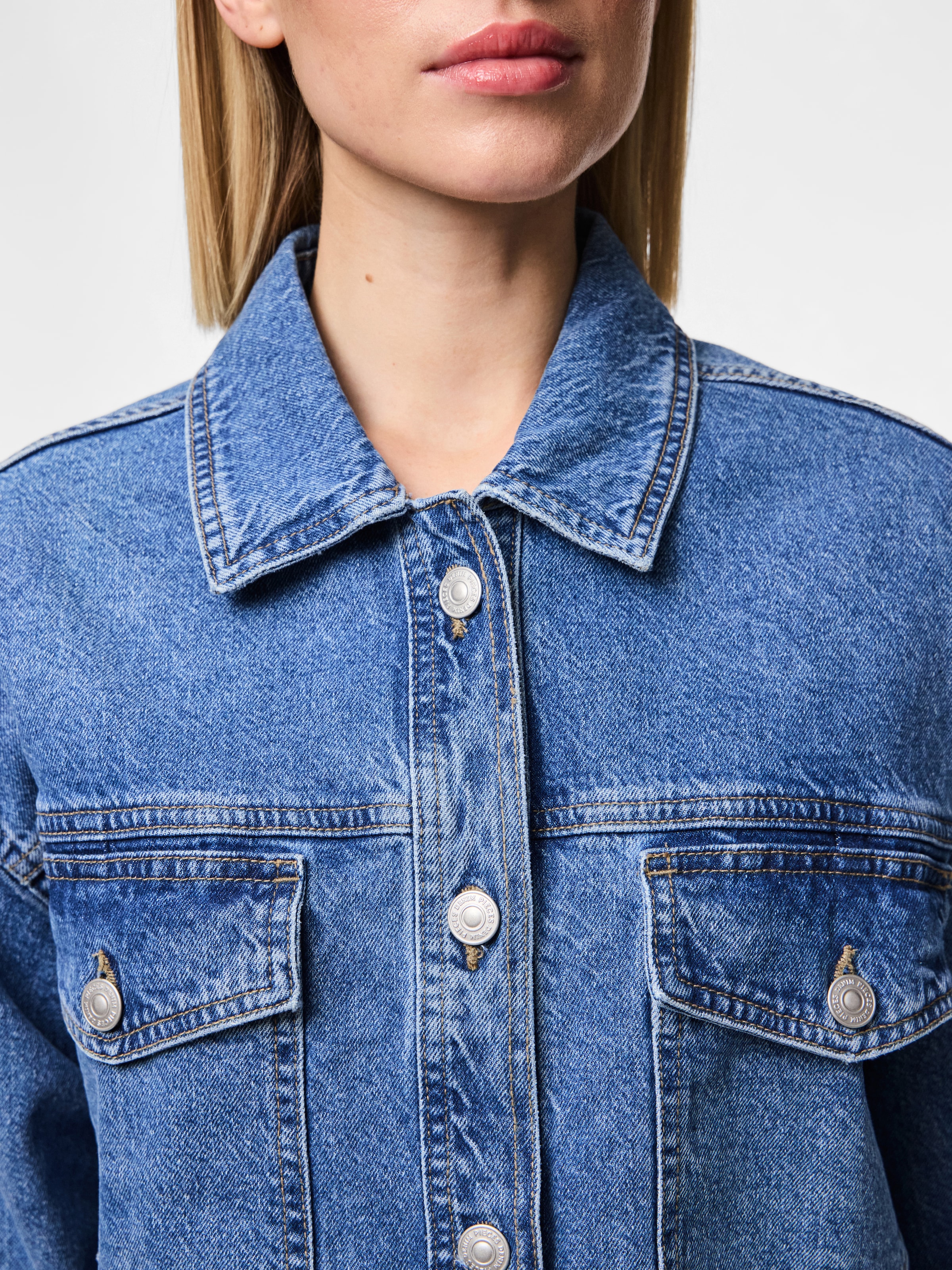 pieces Jeansjacke »PCELMA DENIM JACKET NOOS BC«, ohne Kapuze