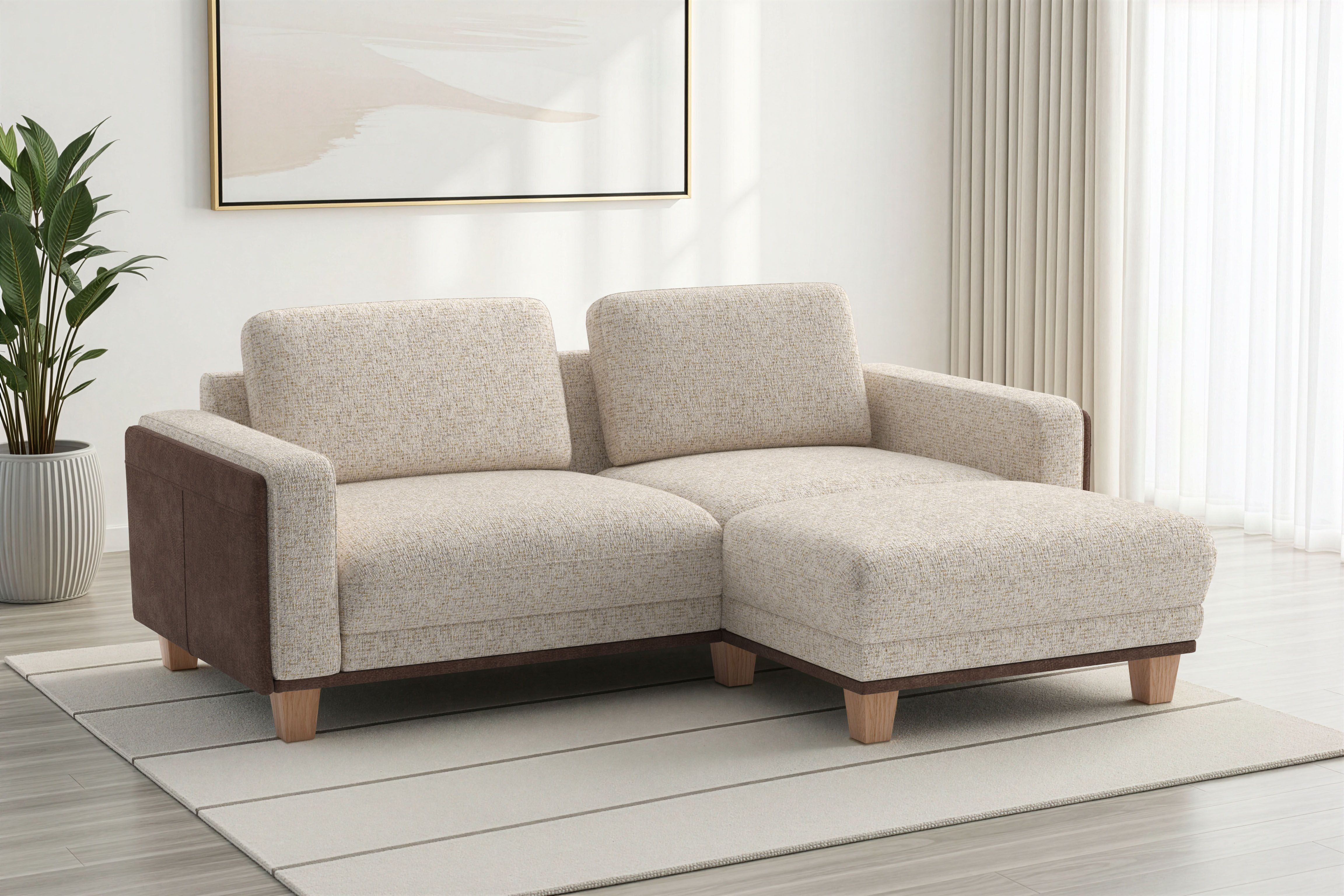 sit&more Ecksofa "Concept" Modernes Sofa in drei Fußfarben zur Auswahl