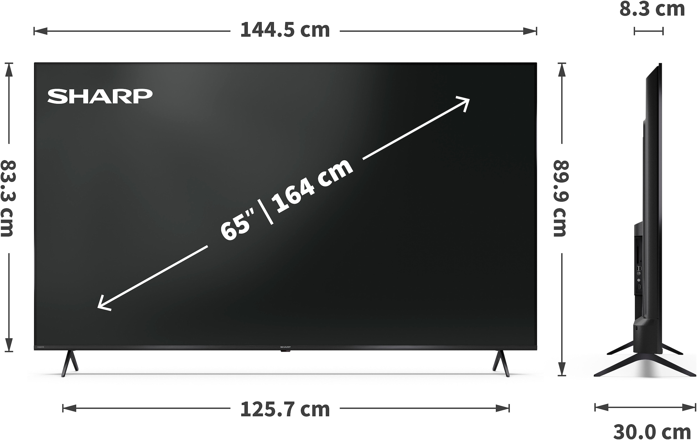 Sharp QLED-Fernseher »4T-C65HPx«, 4K Ultra HD, Google TV-Smart-TV