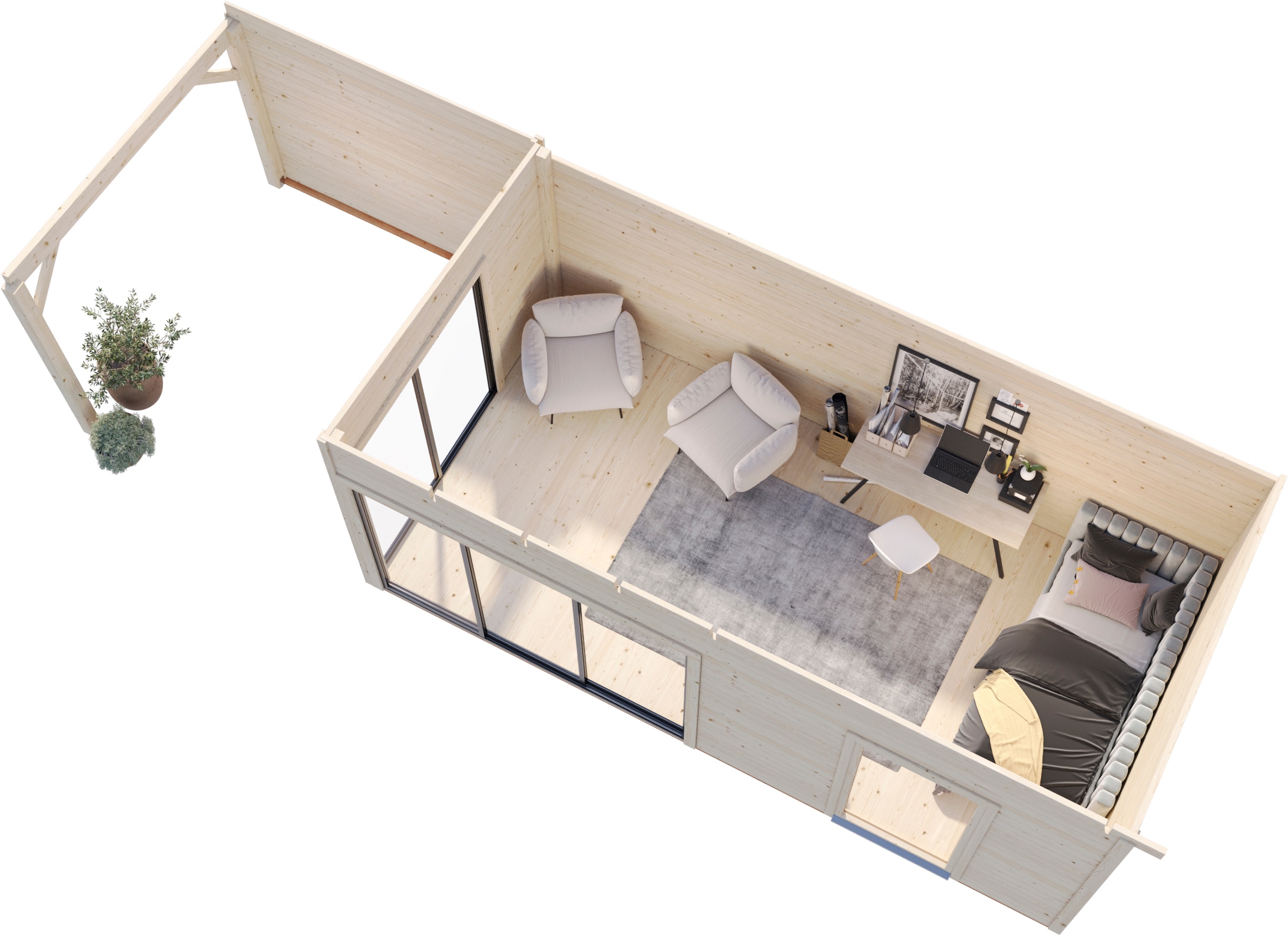Palmako Gartenhaus »Andrea 17,1+7,9 m², Slide Plus«