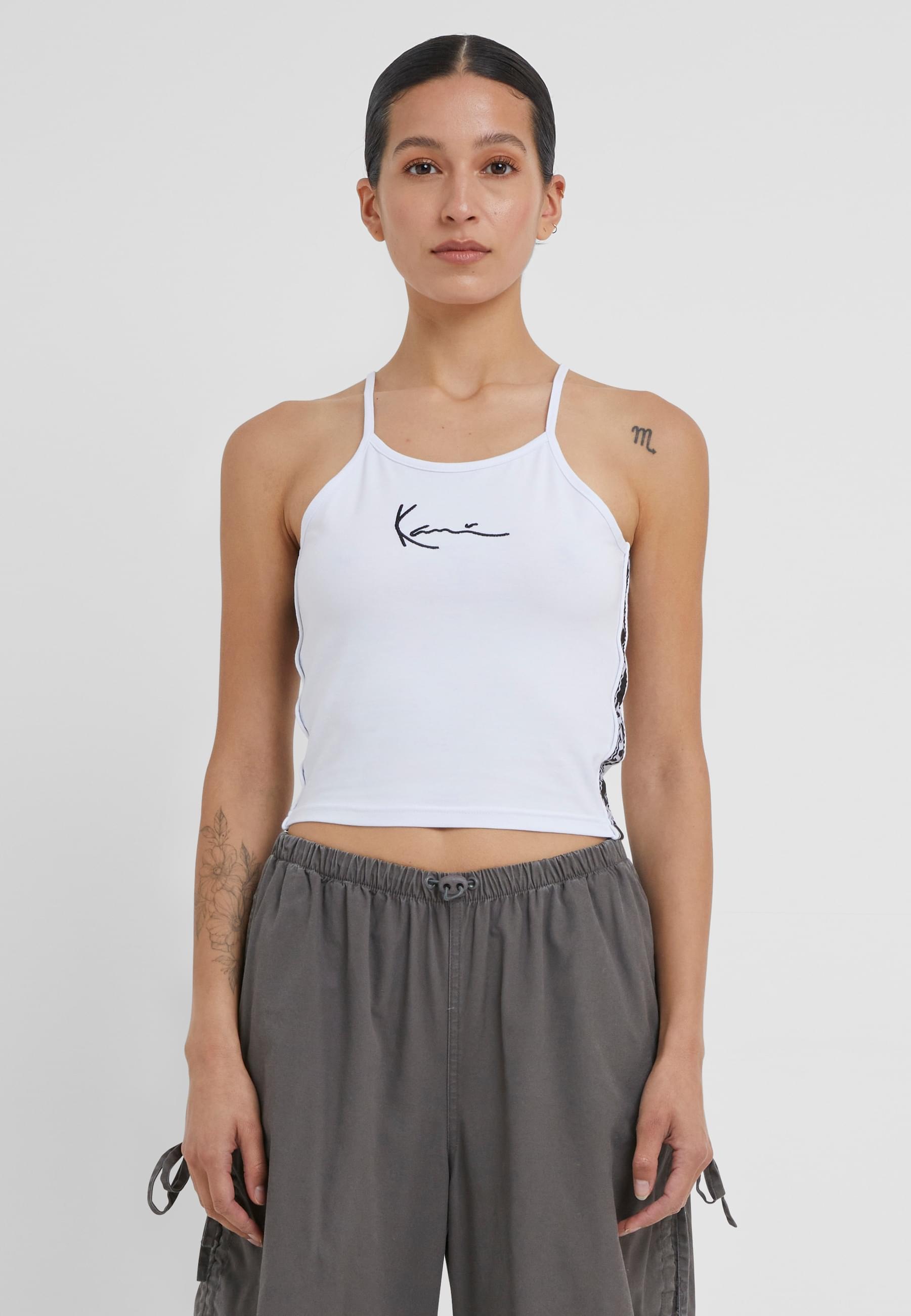 Karl Kani Muskelshirt »Karl Kani Damen KKWQ22001WHT Small Signature Tape Top«, (1 tlg.)
