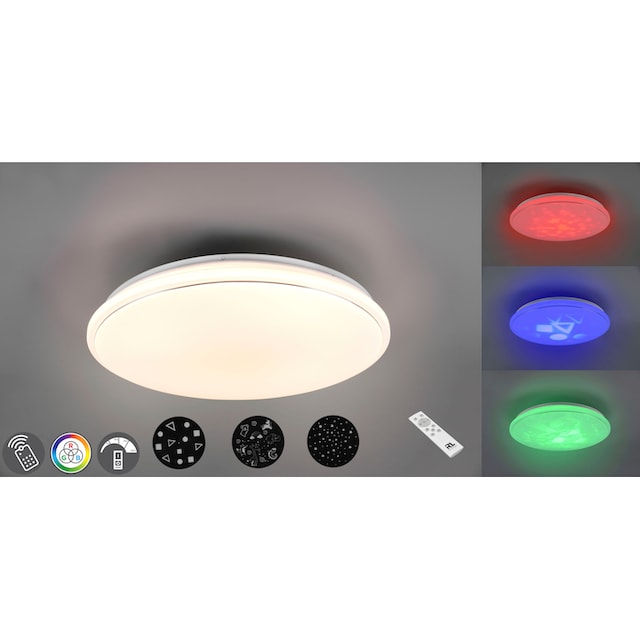 TRIO Leuchten LED Deckenleuchte »TILION«, 1 flammig-flammig, wechselbare  Motiv-Effekte, RGB-Farbwechsel, Fernbedienung, dimmbar | BAUR
