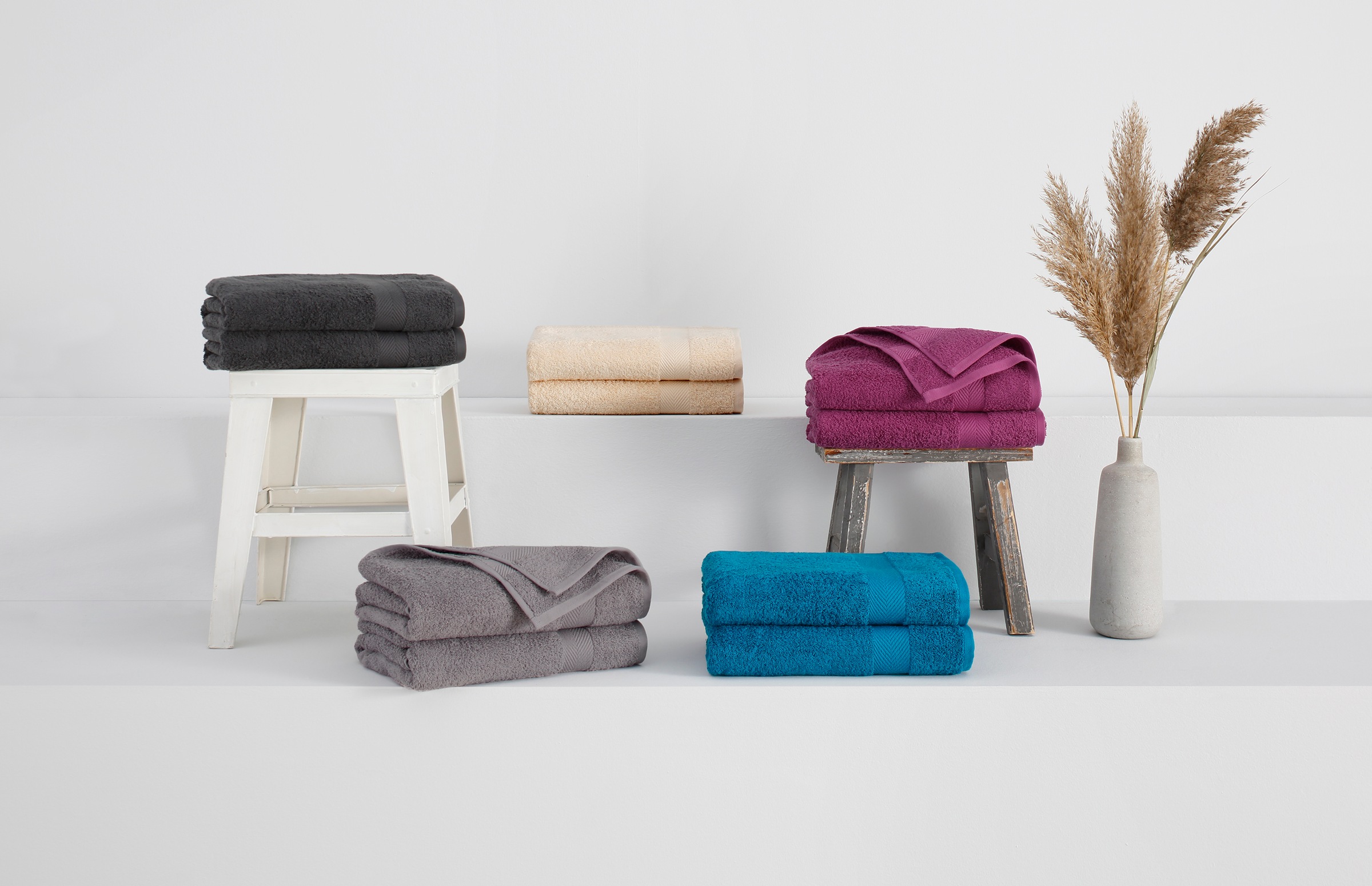 my home Duschtücher "Eva, Premium-Qualität 550g/m²" flauschig, Handtuchset günstig online kaufen