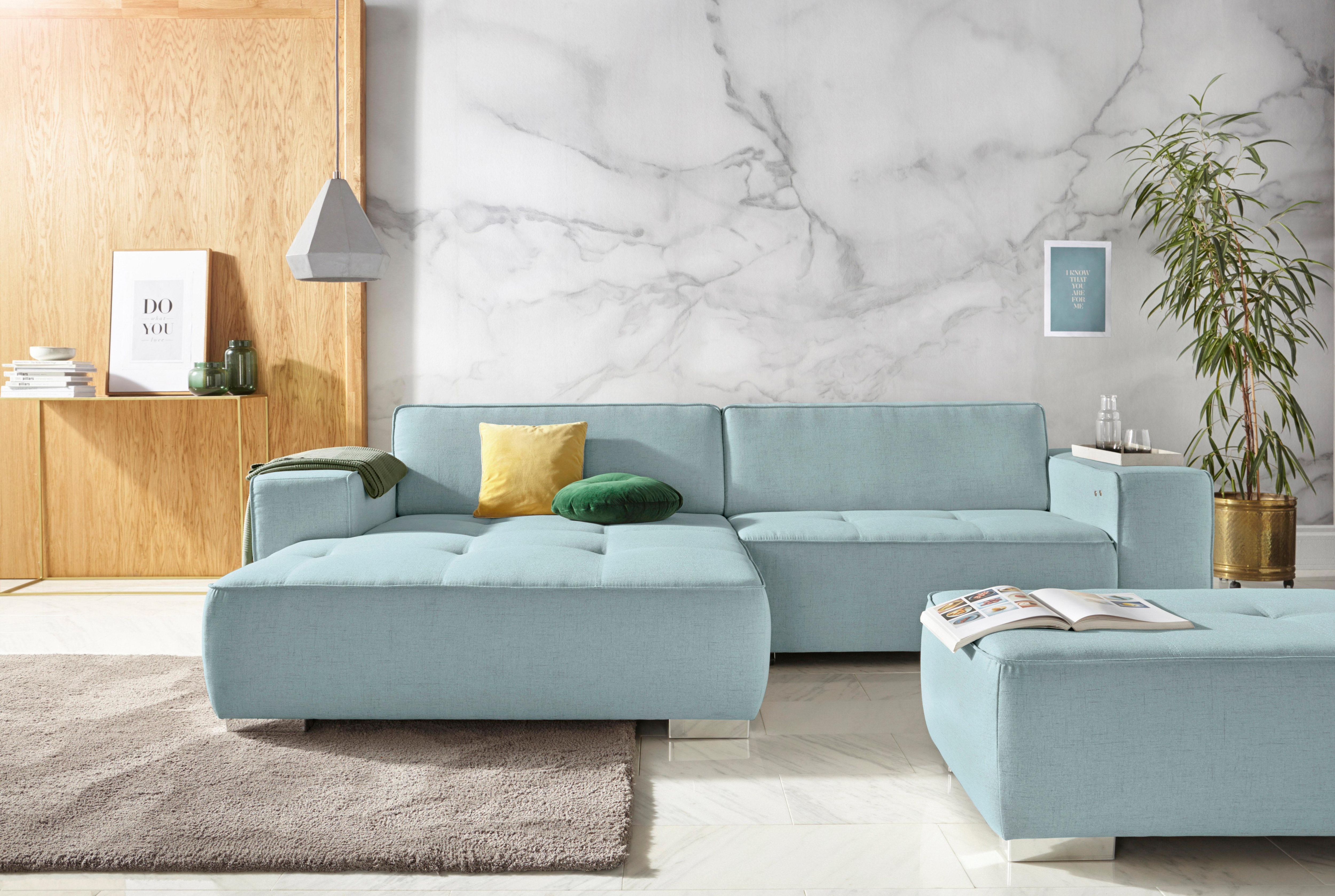 OTTO home Ecksofa "Sapporo L-Form" wahlweise Schlaffunktion oder Sitztiefenverstellung, Federkern