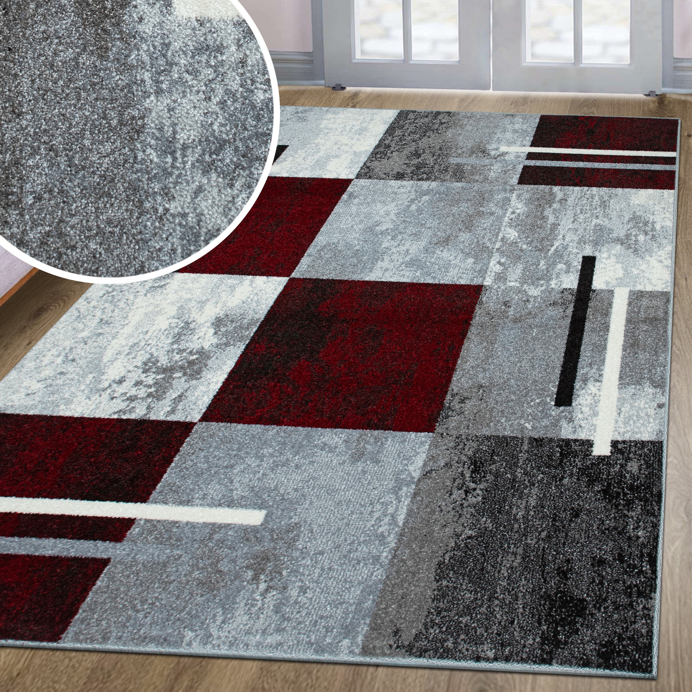 OTTO home Teppich »Cube, Karo Muster mit 3D-Design« rechteckig 9 mm Höhe Kasten, geometrisch, Patchwork, Wohnzimmer, Schlafzimmer
