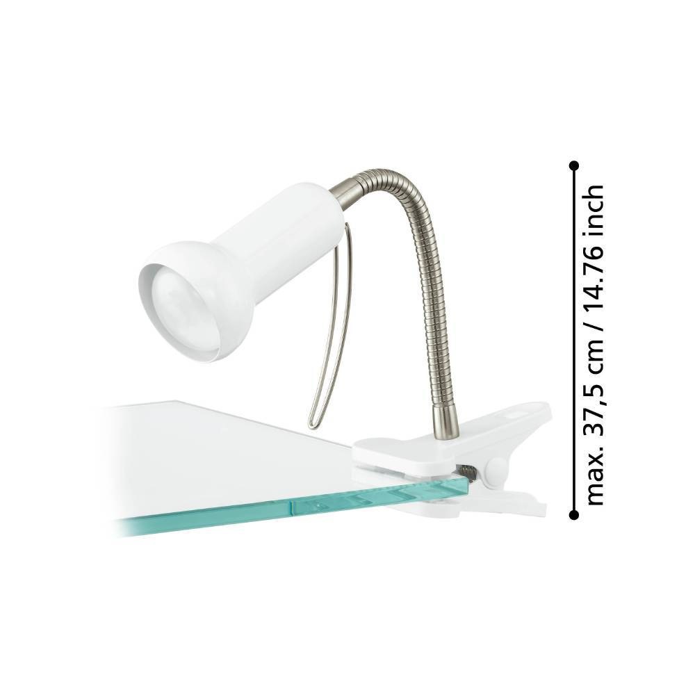 EGLO Klemmleuchte »FABIO Klemmspot, exkl. Leuchtmittel E14, mit Klemme, Büro« E14 Klemmlampe, Leselampe, Schalter, flexibler Leuchtenhalts, Höhe: 30cm