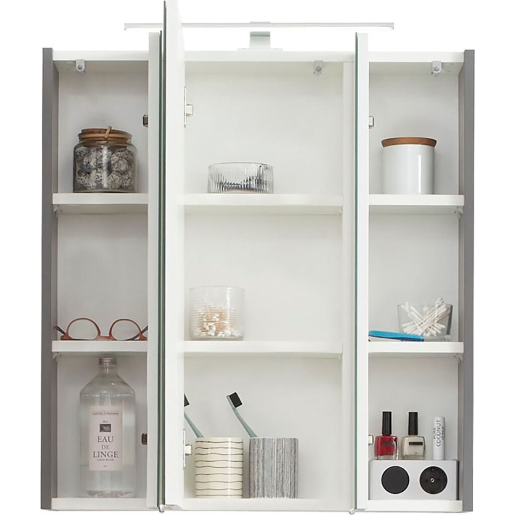 Saphir Spiegelschrank »Quickset 357 Badschrank, 3 Spiegeltüren, 6 Einlegeböden, 65 cm breit«