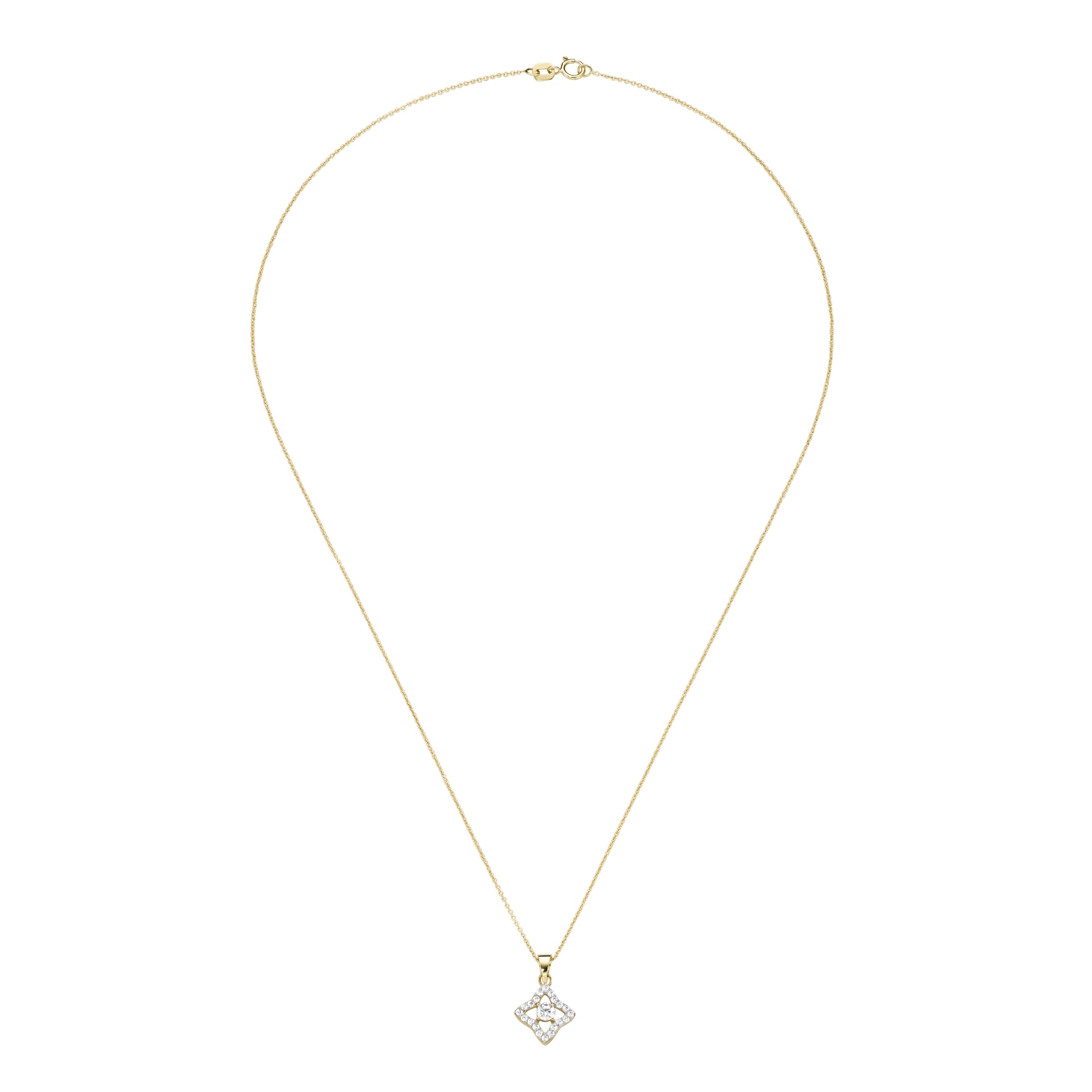 Luigi Merano Kette mit Anhänger »Anhänger blütenförmig, mit Zirkonia, Gold 375«