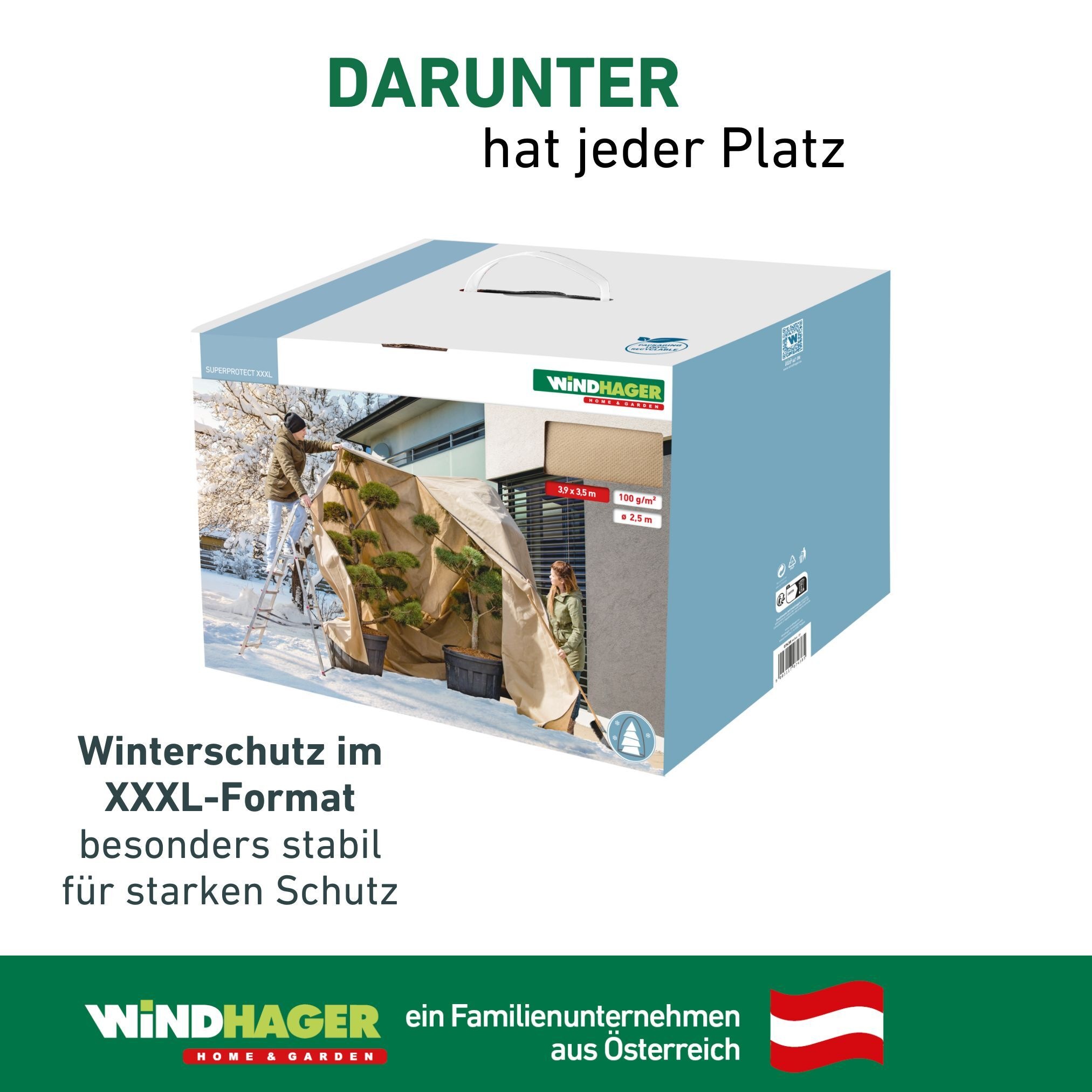 Windhager Winterschutzvlies Vlieshaube, BxL: 390x350 cm