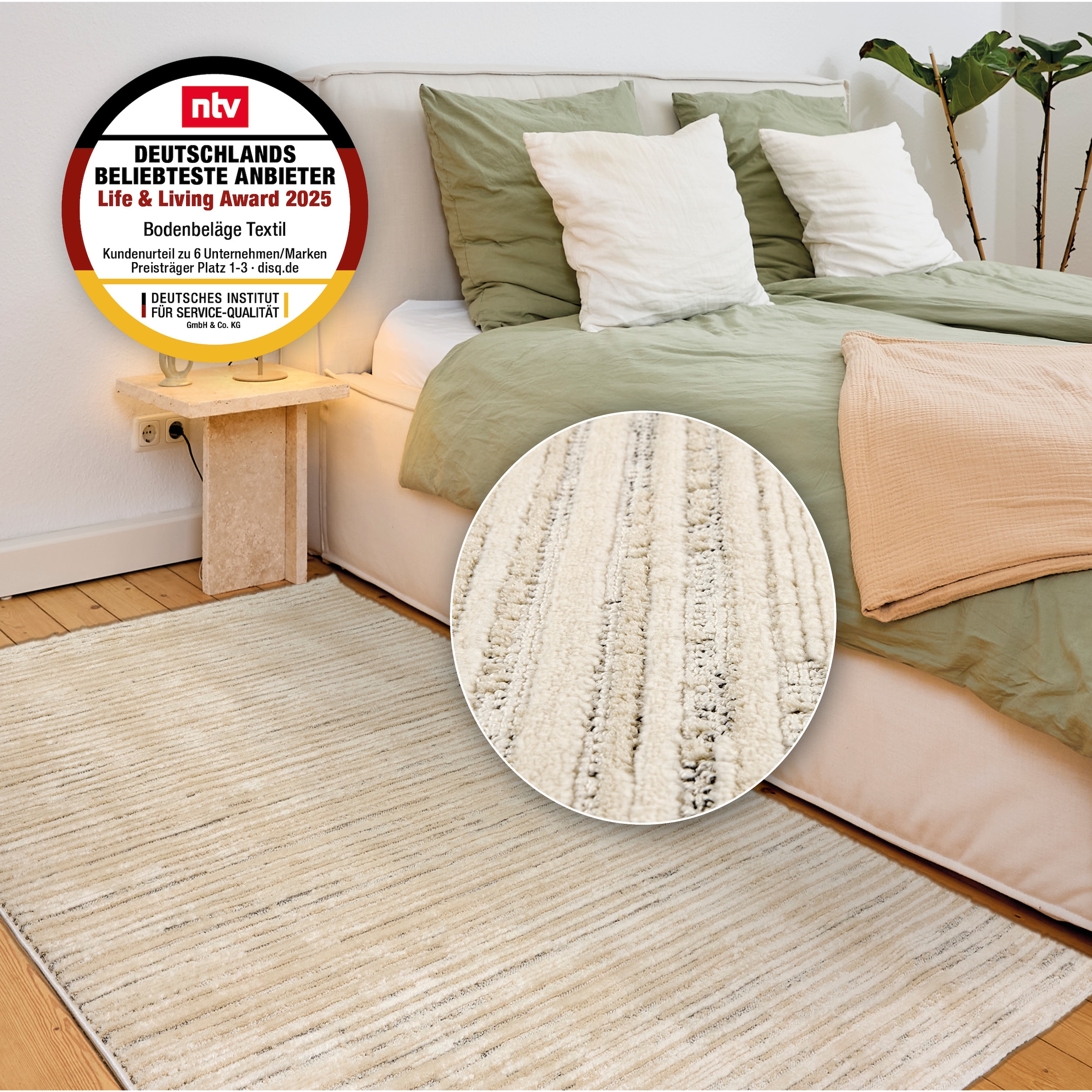 ASTRA Teppich »Lou 253«, rechteckig, 10 mm Höhe, Hoch Tief Struktur, Kurzflor, Wohnzimmer, Schlafzimmer