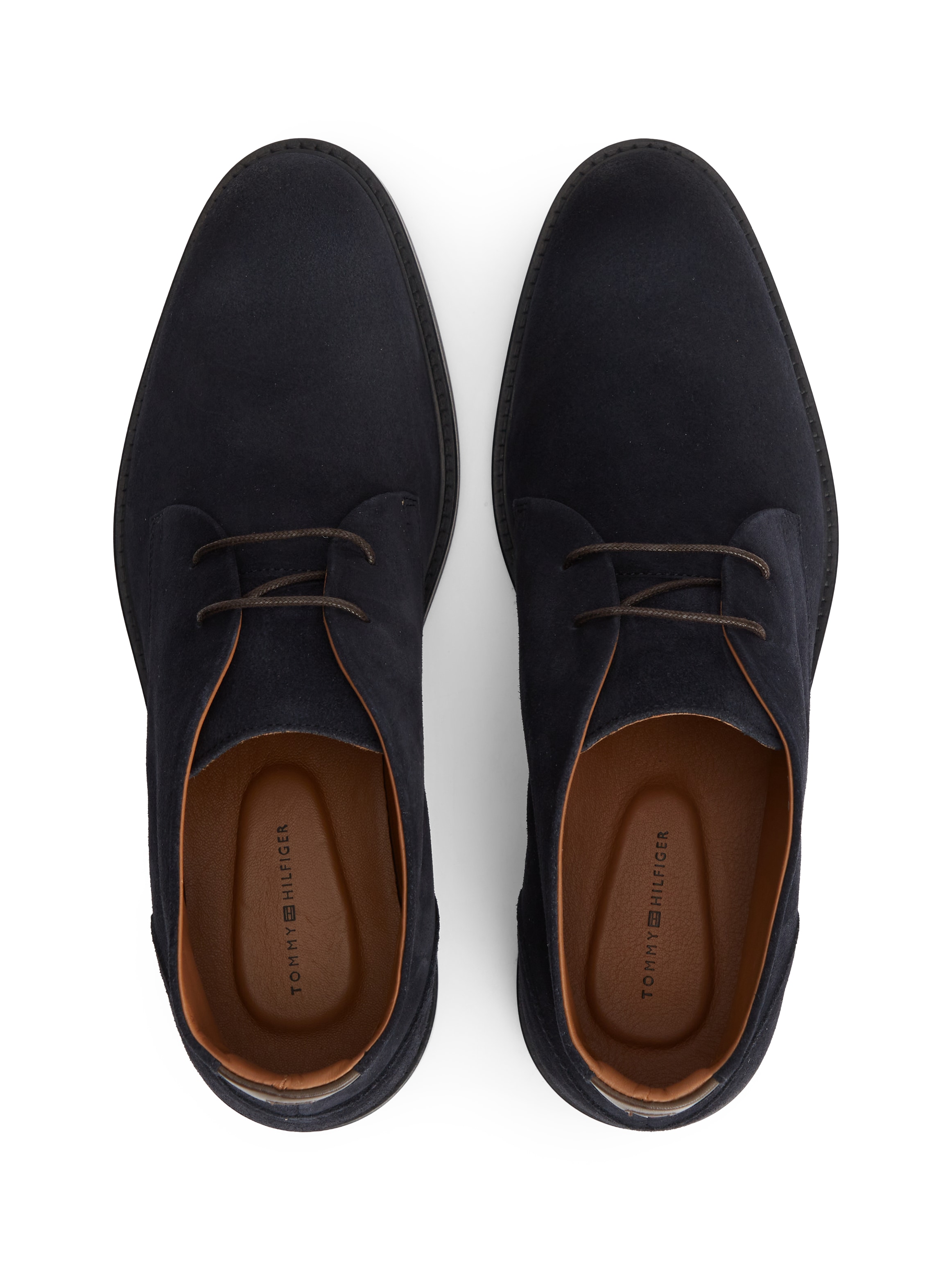 Tommy Hilfiger Schnürstiefelette »CORPORATE DRESSY SUEDE LACE BOOT«  Boots mit Kontrastbesatz an der Ferse