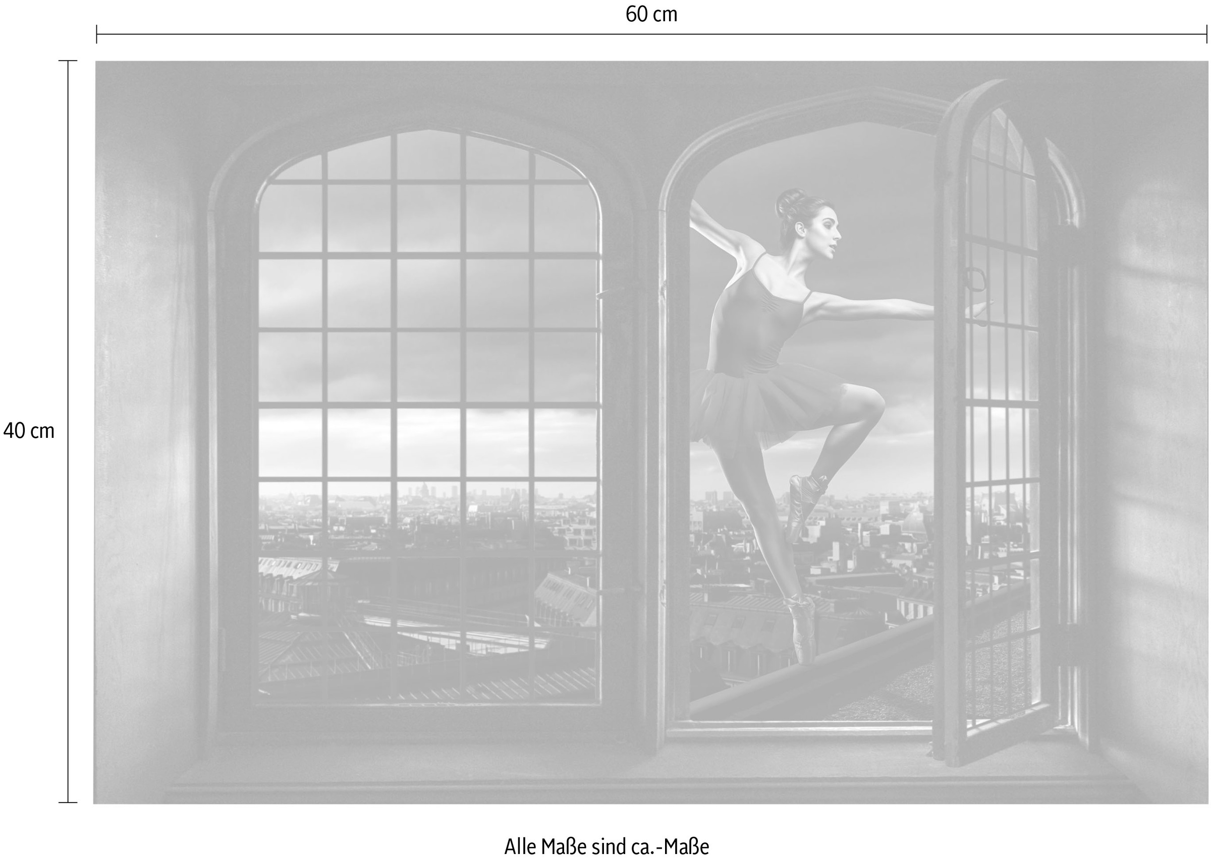 Wandsticker QUEENCE "Dancing", bunt, B:60cm H:40cm, Vinyl, Wandtattoos, Wandsticker, Wandbild, selbstklebend, 3D, Fenster 2