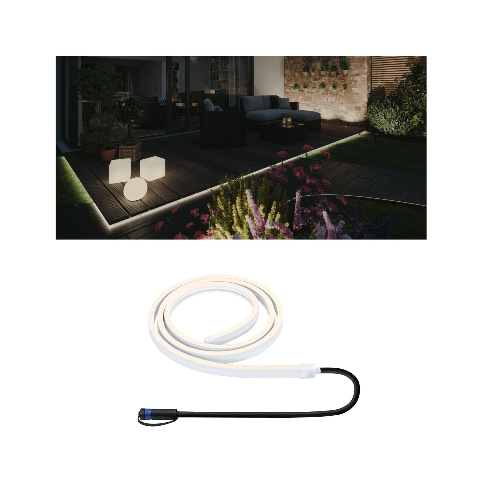 Paulmann LED Gartenstrahler »Plug & Shine Stripe Smooth Einzelstripe IP68 3000K 12W Weiß«, 1 flammig-flammig