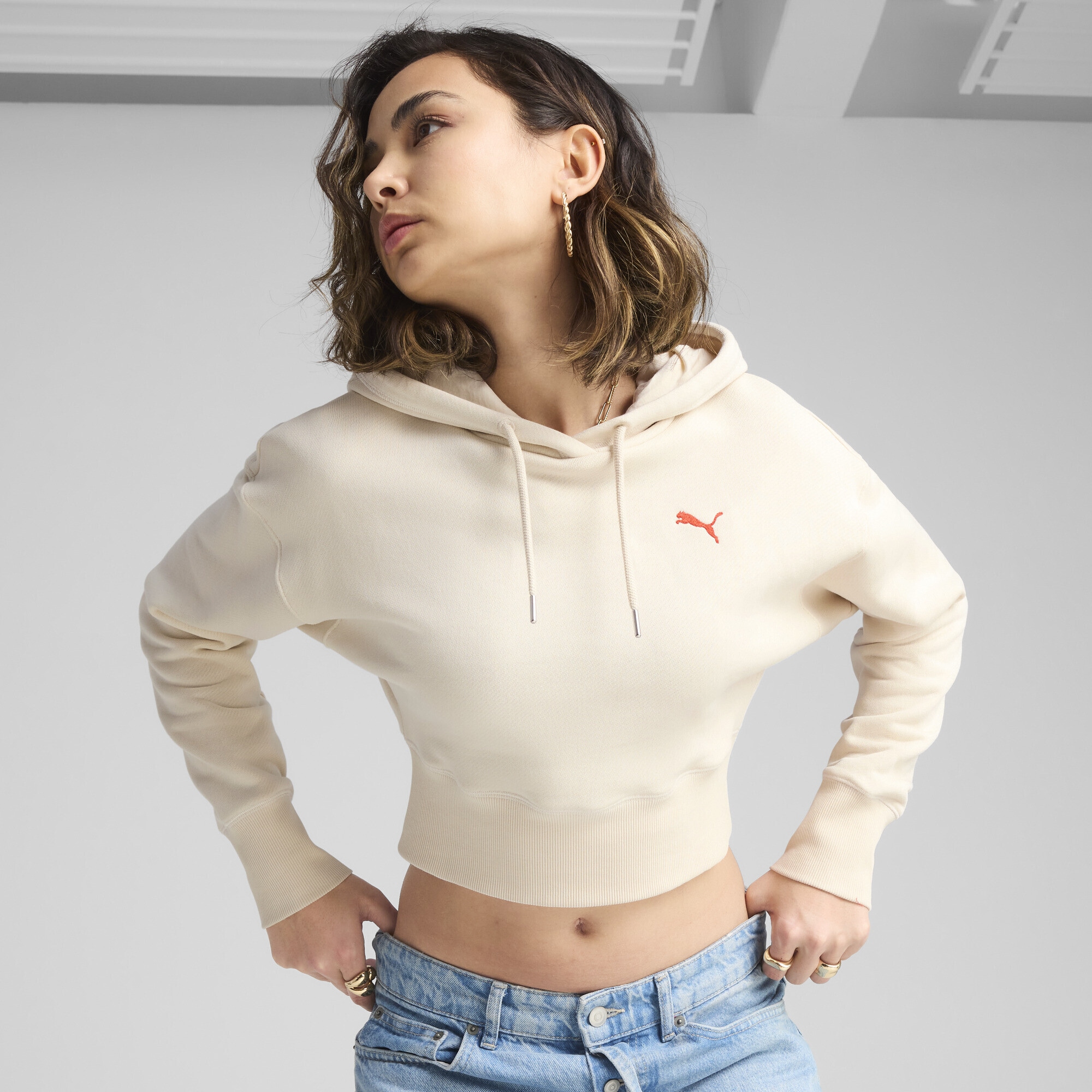 PUMA Hoodie »PREMIUM ESS Relaxed Fit Hoodie mit Grafik Damen«