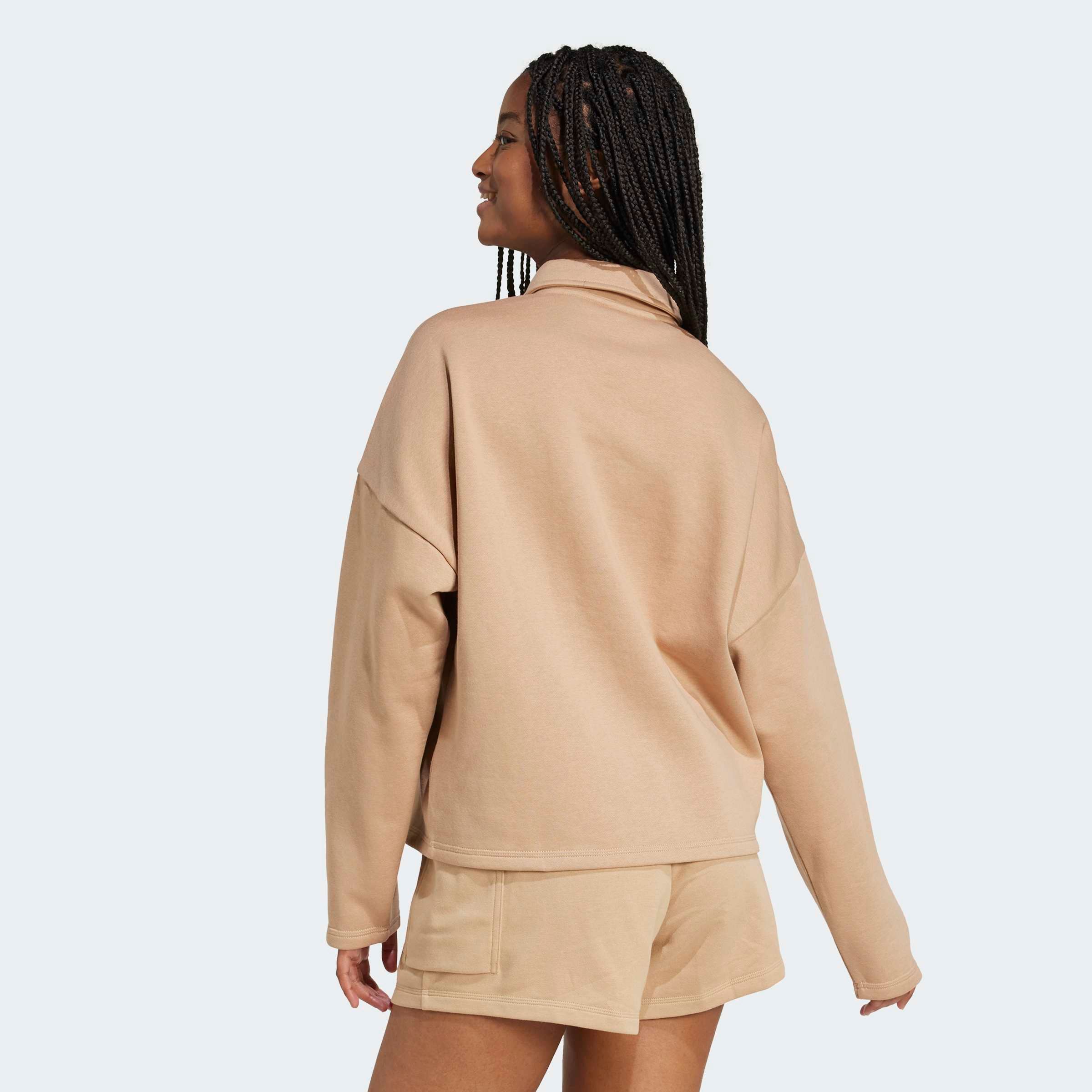 Thumbnail - adidas Sportswear Sweatshirt "ESSENTIALS LINEAR FLEECE MIT POLOKRAGEN", mit Knopfleiste, aus Baumwolle, Polyester und Vi...