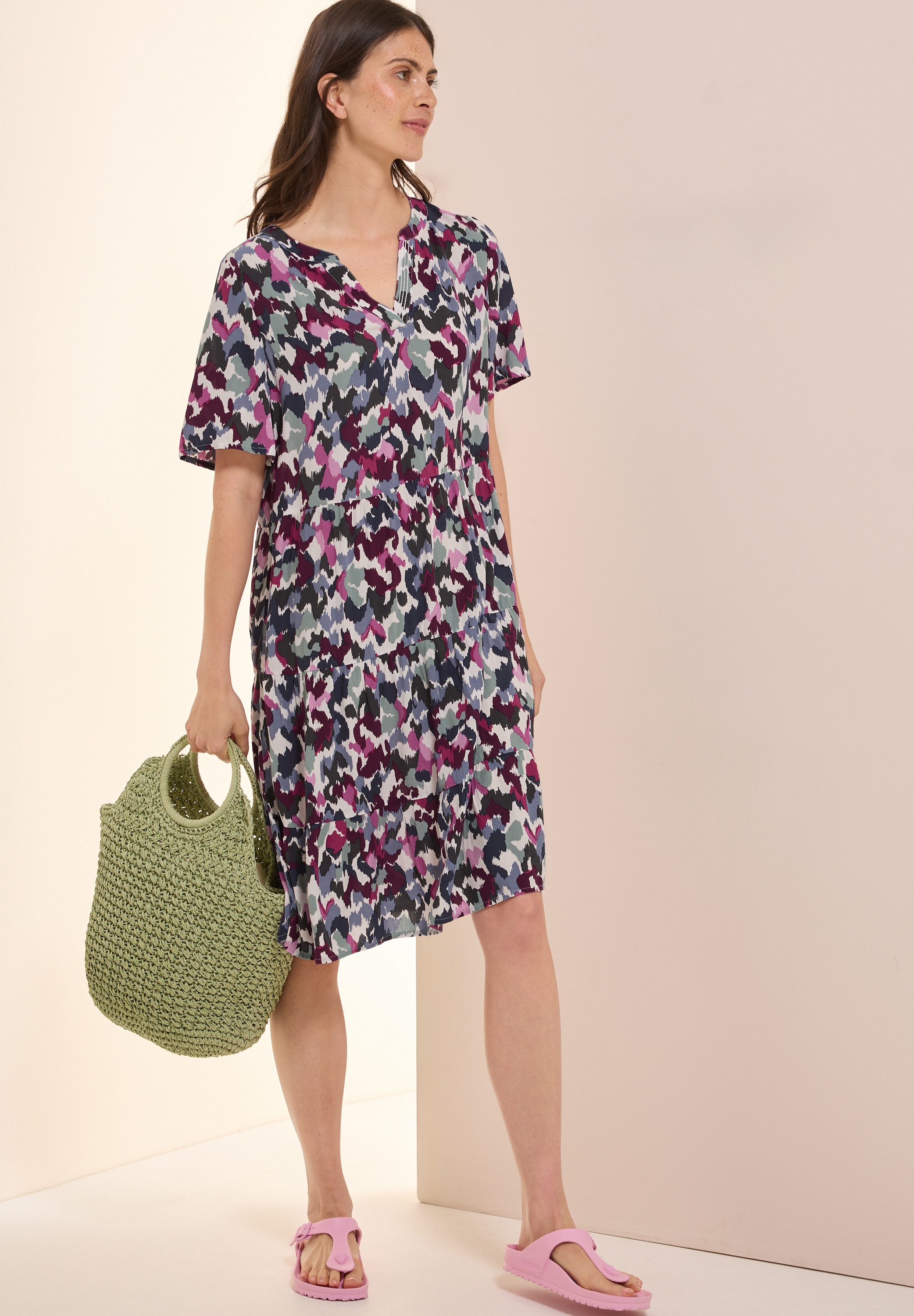 Thumbnail - Cecil Midikleid Ohne Taschen mit grafischem Muster