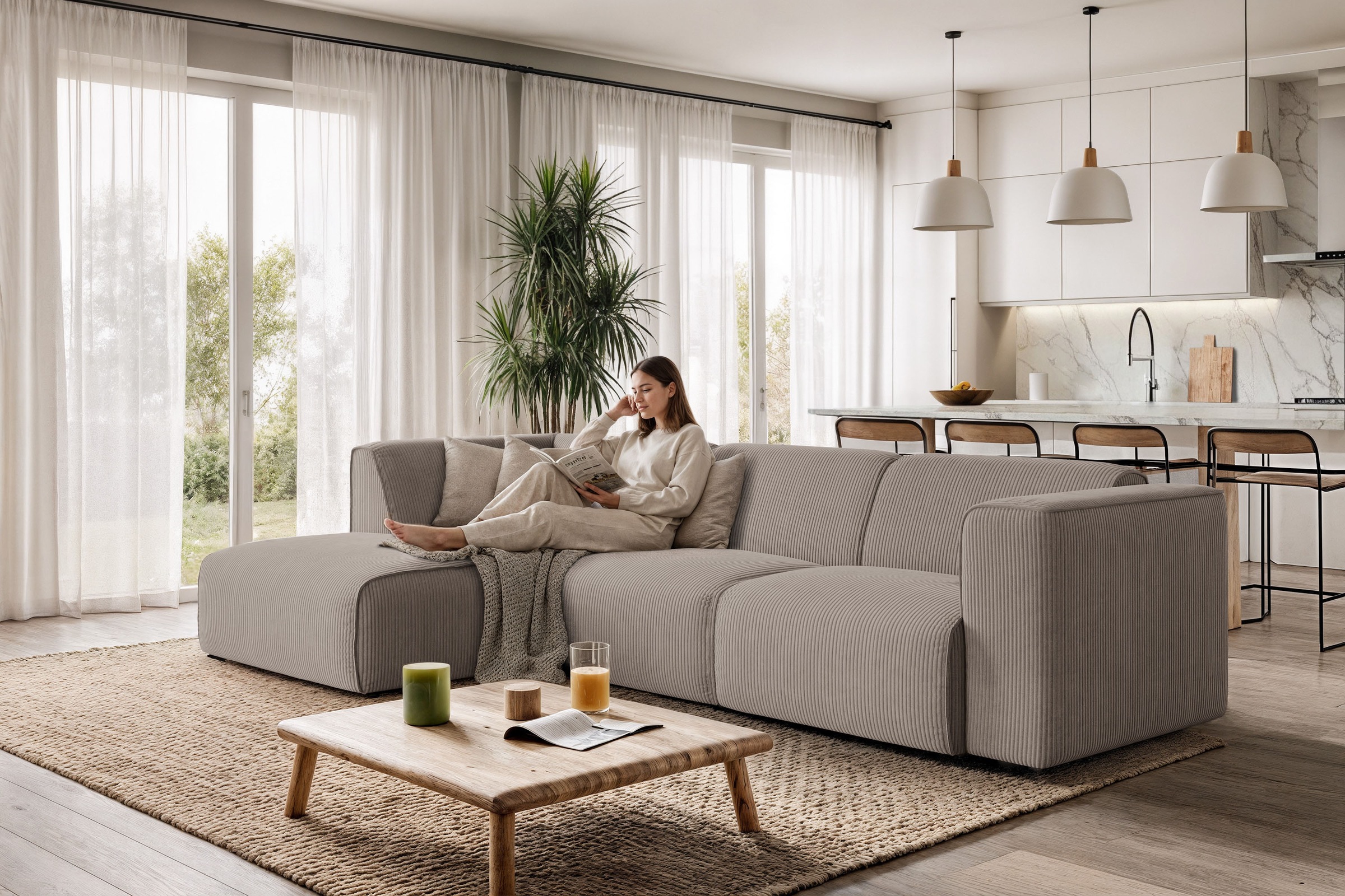 Ecksofa OTTO HOME "Merid L-Form, B: 295 cm - OTTO. Verlässliche Qualität.", grau (taupe), B:295cm H:70cm T:162cm, 100% Polyester, Sofas, Ecksofa, jederzeit durch Module erweiterbar 10