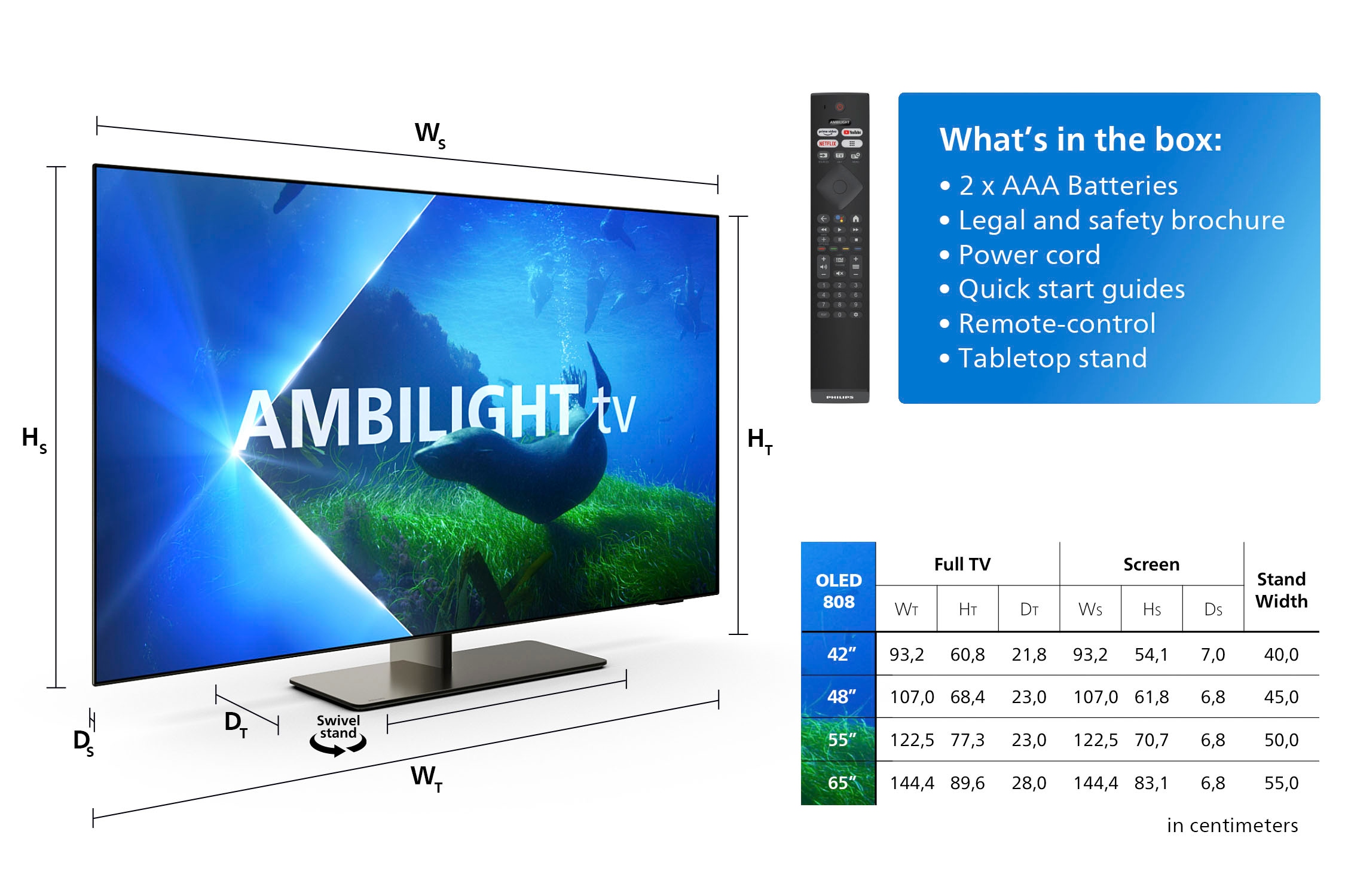 Philips OLED-Fernseher »42OLED808/12«, 106 cm/42 HD, Zoll, | Ultra Android BAUR TV-Smart-TV 4K TV-Google