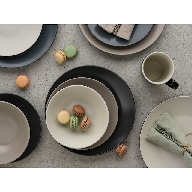 CreaTable Kombiservice »Geschirr-Set Very Cool«, (Set, 16 tlg.,  Kaffeeservice und Tafelservice im Set, für 4 Personen), Service, coole  Farben, 16 Teile, für 4 Personen | BAUR