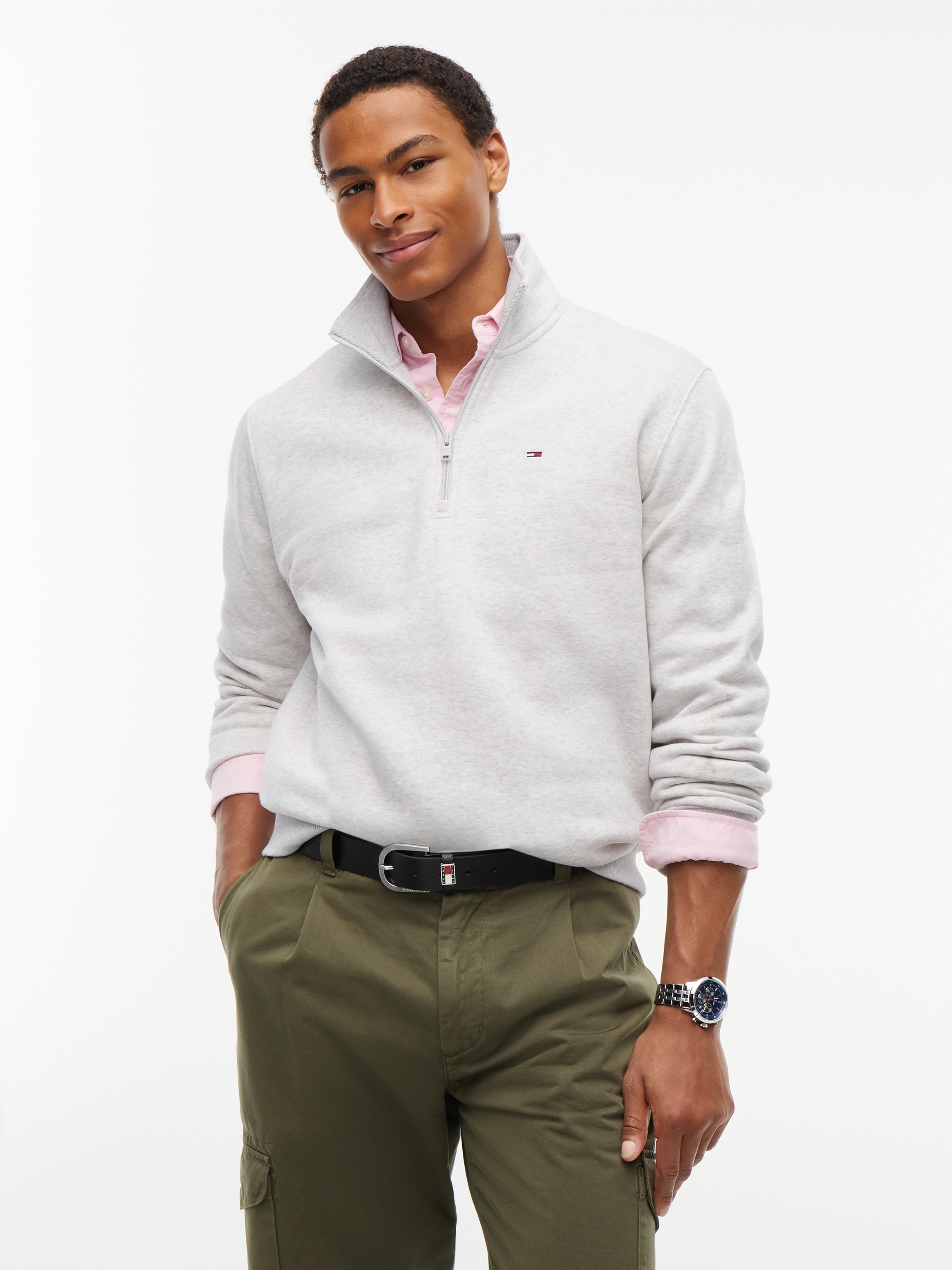Tommy Jeans Sweatshirt "TJM REGULAR FLEECE 1/4 ZIP MOCK NECK", mit Fleece
