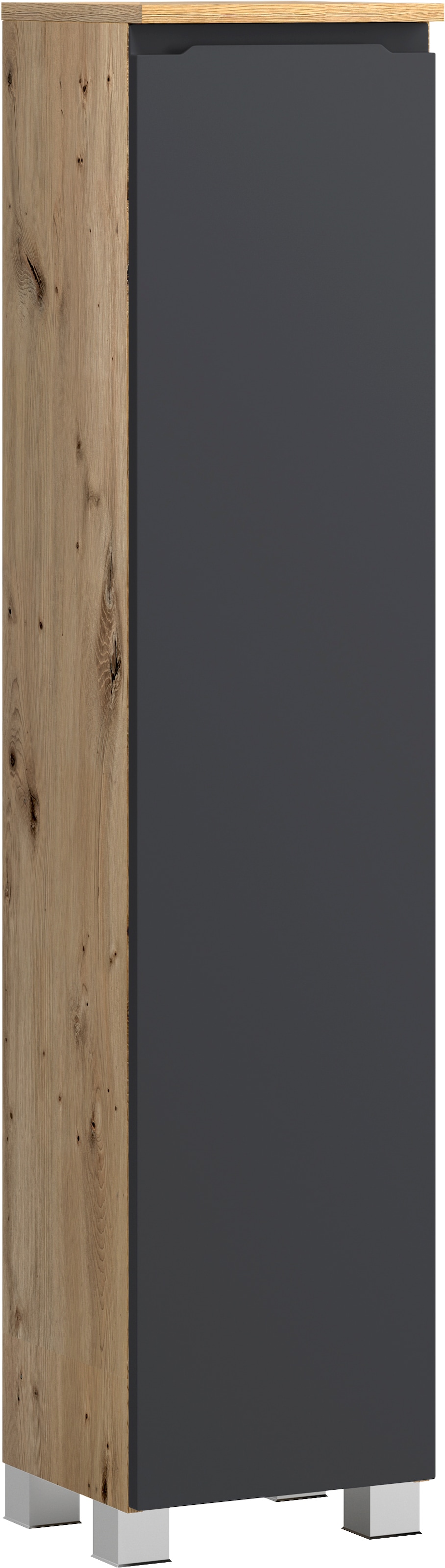 welltime Midischrank »CABO, gedämpfte Scharniere« matt grau, griffloses Design, reversibel