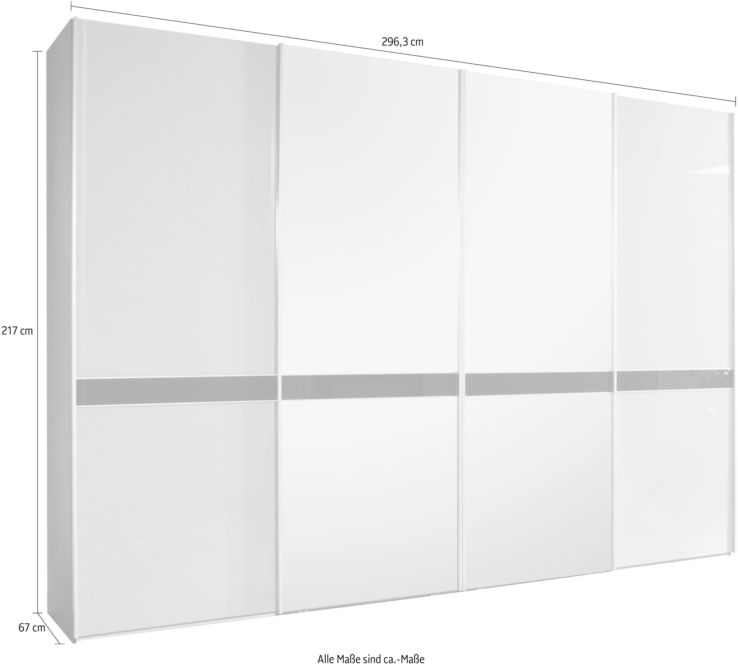 WIEMANN Schwebetürenschrank »Rialto«, hochwertige Glas- und Spiegelfront mit Querriegel