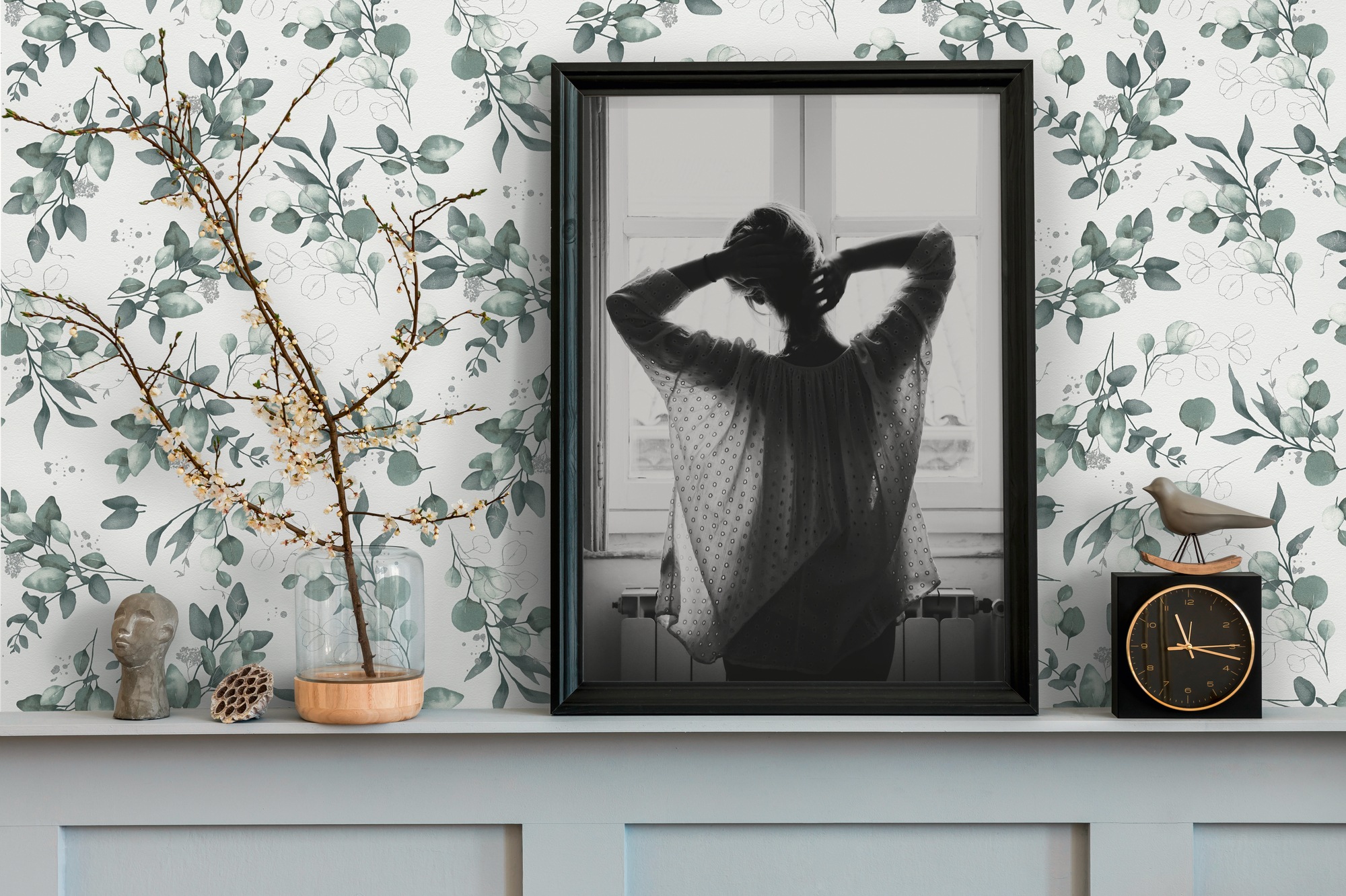 A.S. Création Vliestapete »Pure Elegance Blumen-Tapete Mustertapete Blümchen Blattmuster«, leicht glänzend, Vliestapete floral für Schlafzimmer Küche Wohnzimmer Blumen Design