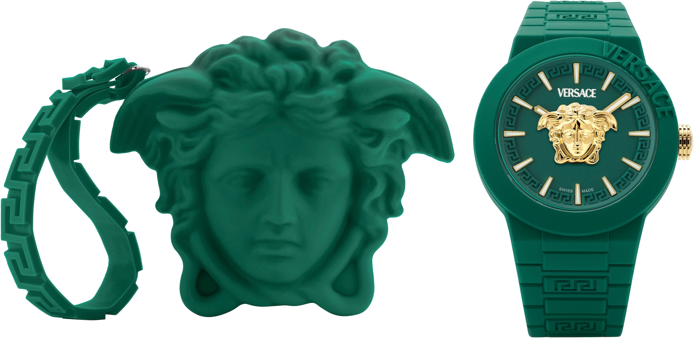 Versace Quarzuhr »V-POP GENTS«, Armbanduhr, Herrenuhr, Swiss Made, Silikonarmband, analog, Saphirglas