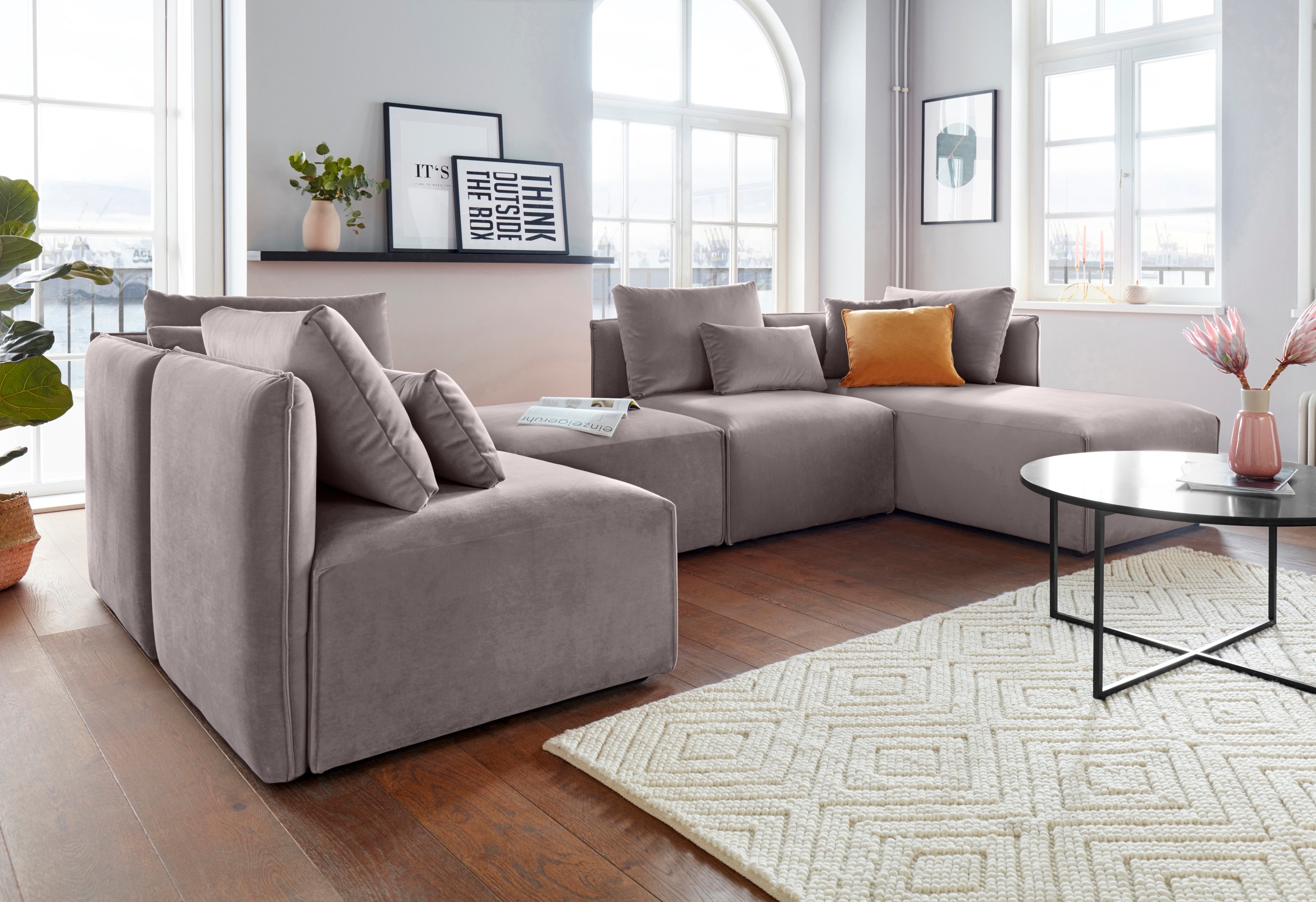 OTTO home Wohnlandschaft "Nöre U-Form" 5 Teile, in vielen Bezugsqualitäten günstig online kaufen