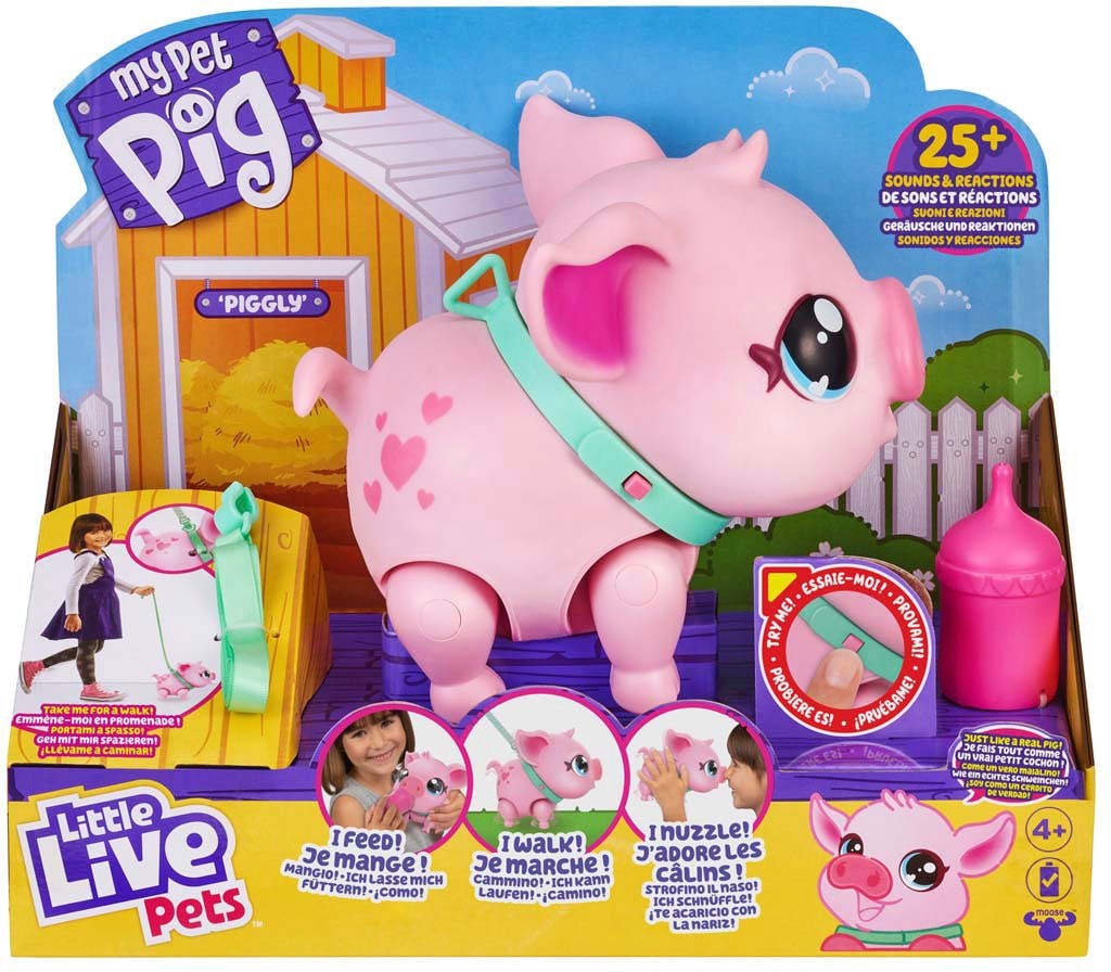 Moose Spielfigur »Little Live Pets, Mein Hausschwein Piggly«, mit Geräuschen und Reaktionen