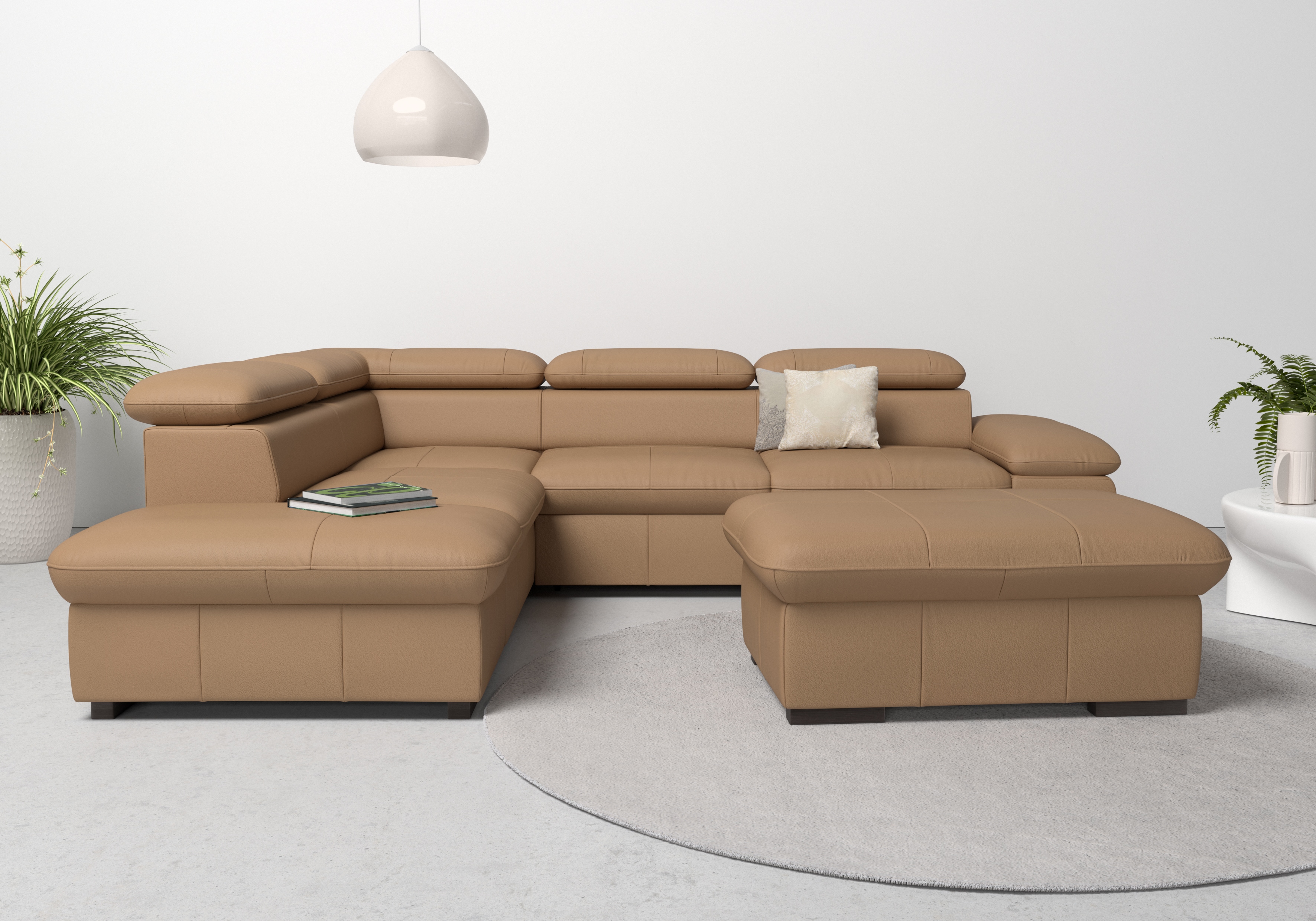 OTTO home Ecksofa "Alberto L-Form" mit Kopfteilverstellung, wahlweise mit Schlaffunktion
