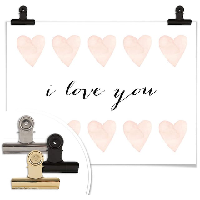 Wall-Art Poster »I love you«, Schriftzug, (1 St.), Poster, Wandbild, Bild,  Wandposter bestellen | BAUR