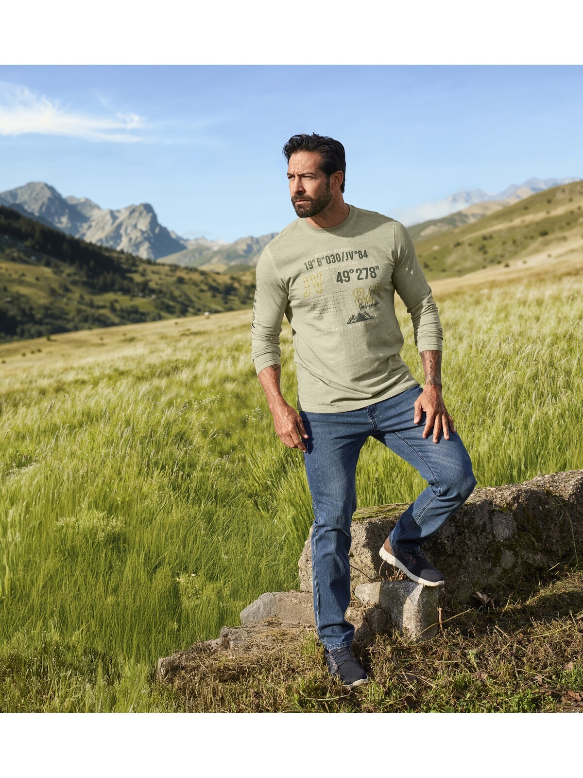 Jan Vanderstorm Langarm-Poloshirt "Langarmshirt JASIR" günstig online kaufen