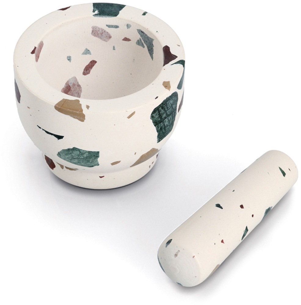 Zeller Present Mörser »& Stößel-Set, "Terrazzo"«, Natur-Granit, 1,7 kg, 240 ml