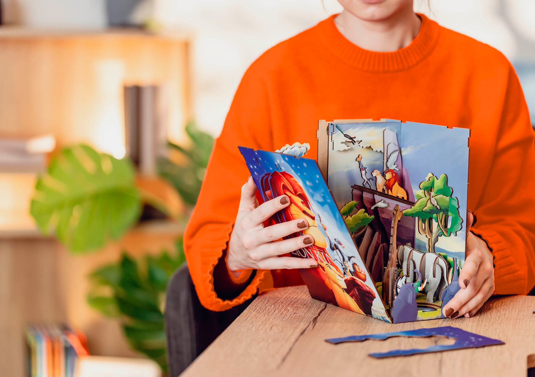 Revell® 3D-Puzzle »Book Nook, Tiny Adventures Disney König der Löwen«, Buchstütze; mit LED-Beleuchtung