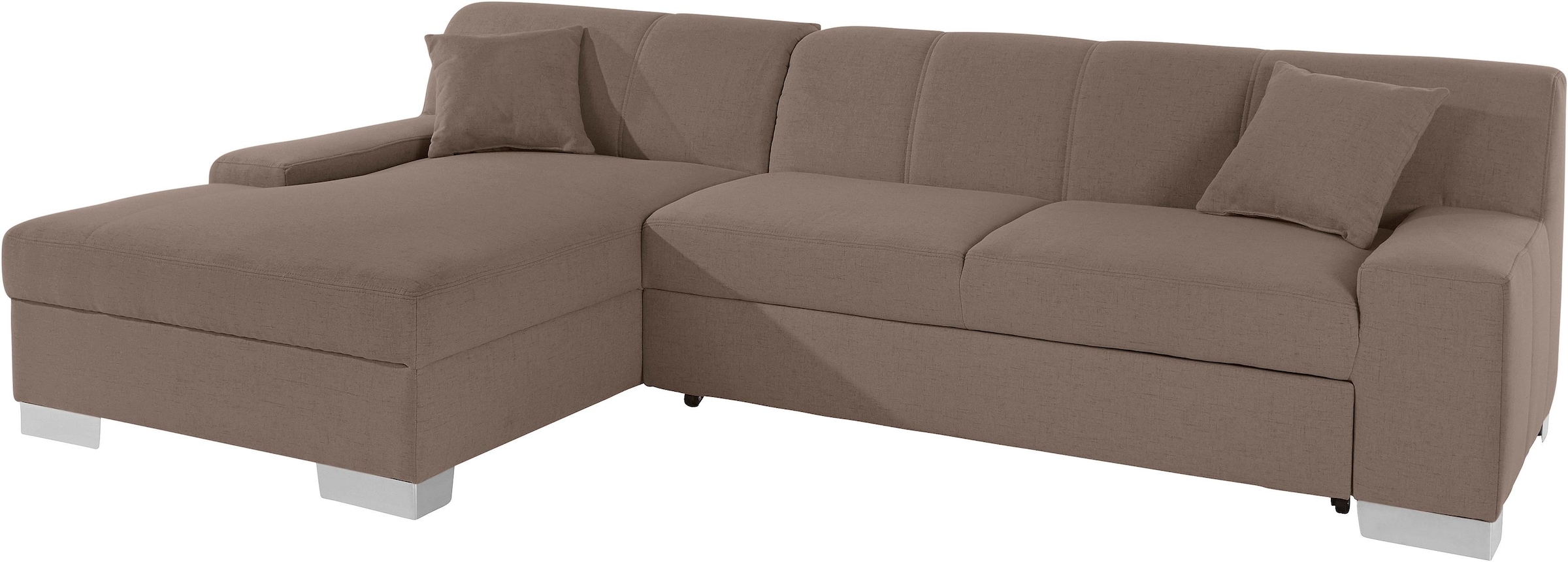DOMO collection Ecksofa "Bero, elegant und zeitlos, flache Armlehnen, L-For günstig online kaufen