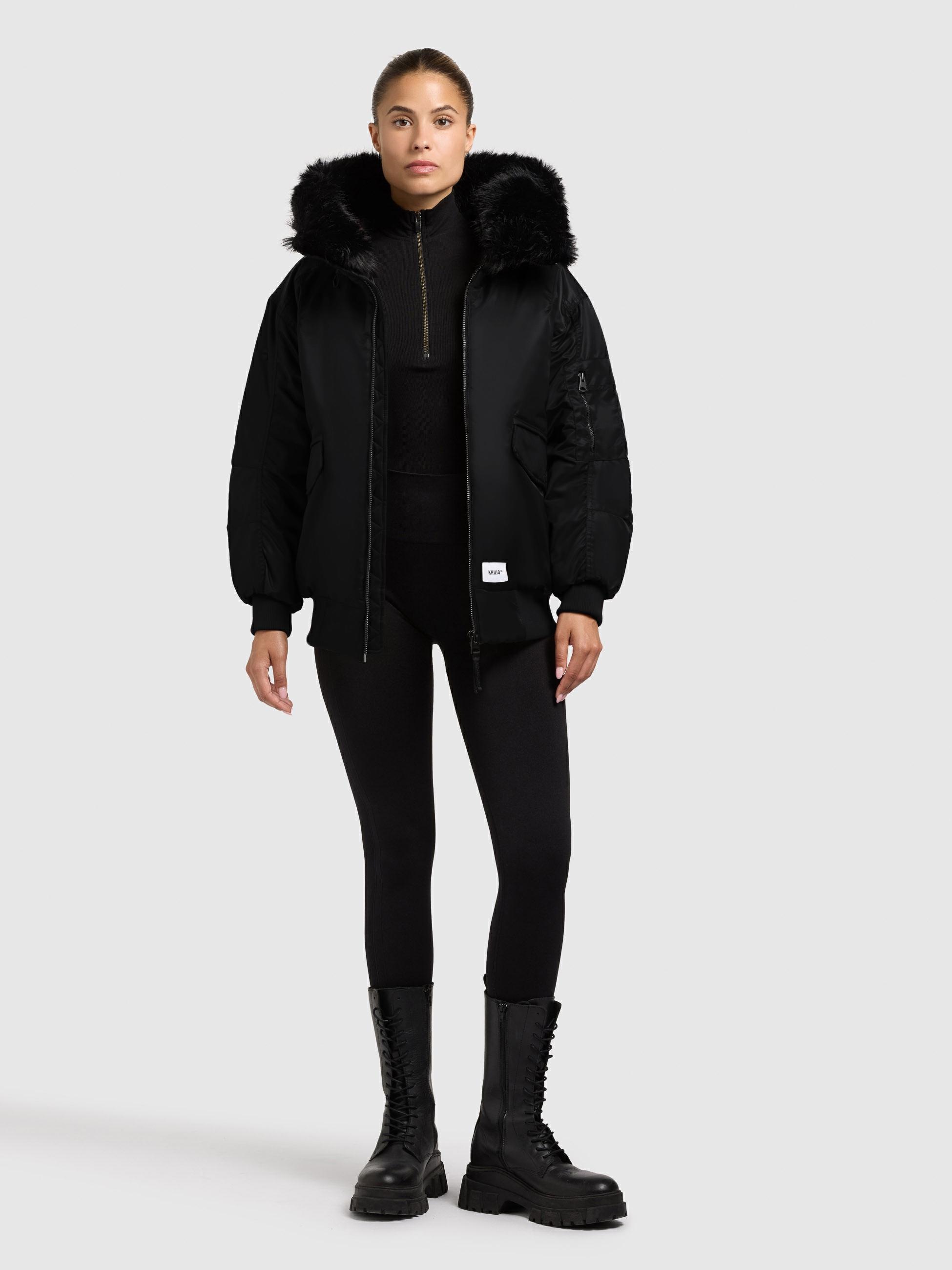 KHUJO Cela Bomber Jacket Black Size S 3