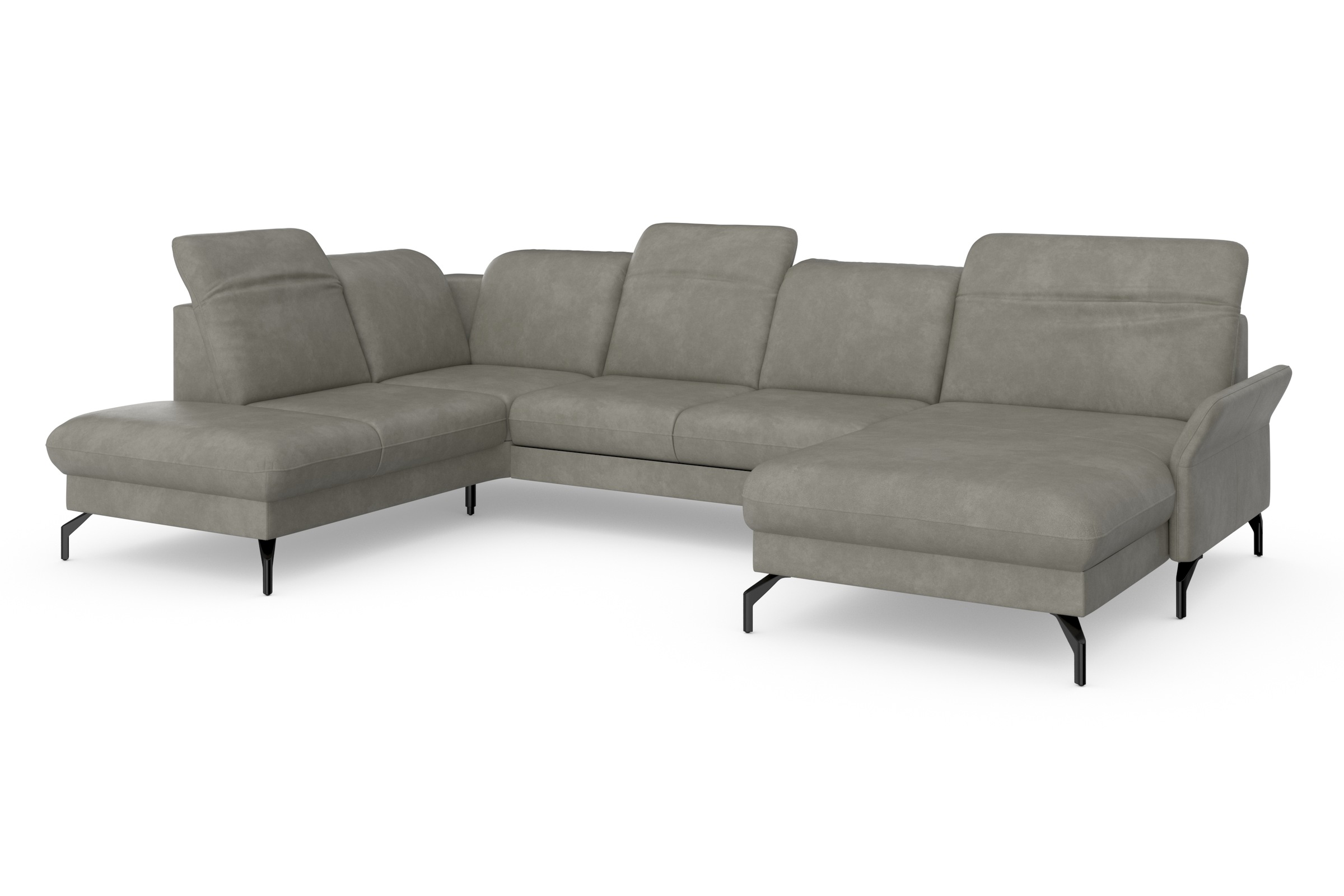 sit&more Wohnlandschaft »Fashion U-Form«, wahlweise mit Kopfteilverstellung, Vorziehsitz, motorisch, Metallfüße