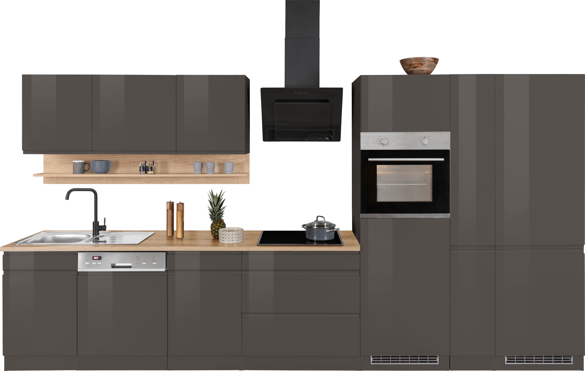 HELD MÖBEL Küchenzeile "Virginia", Breite 390 cm, ohne E-Geräte günstig online kaufen
