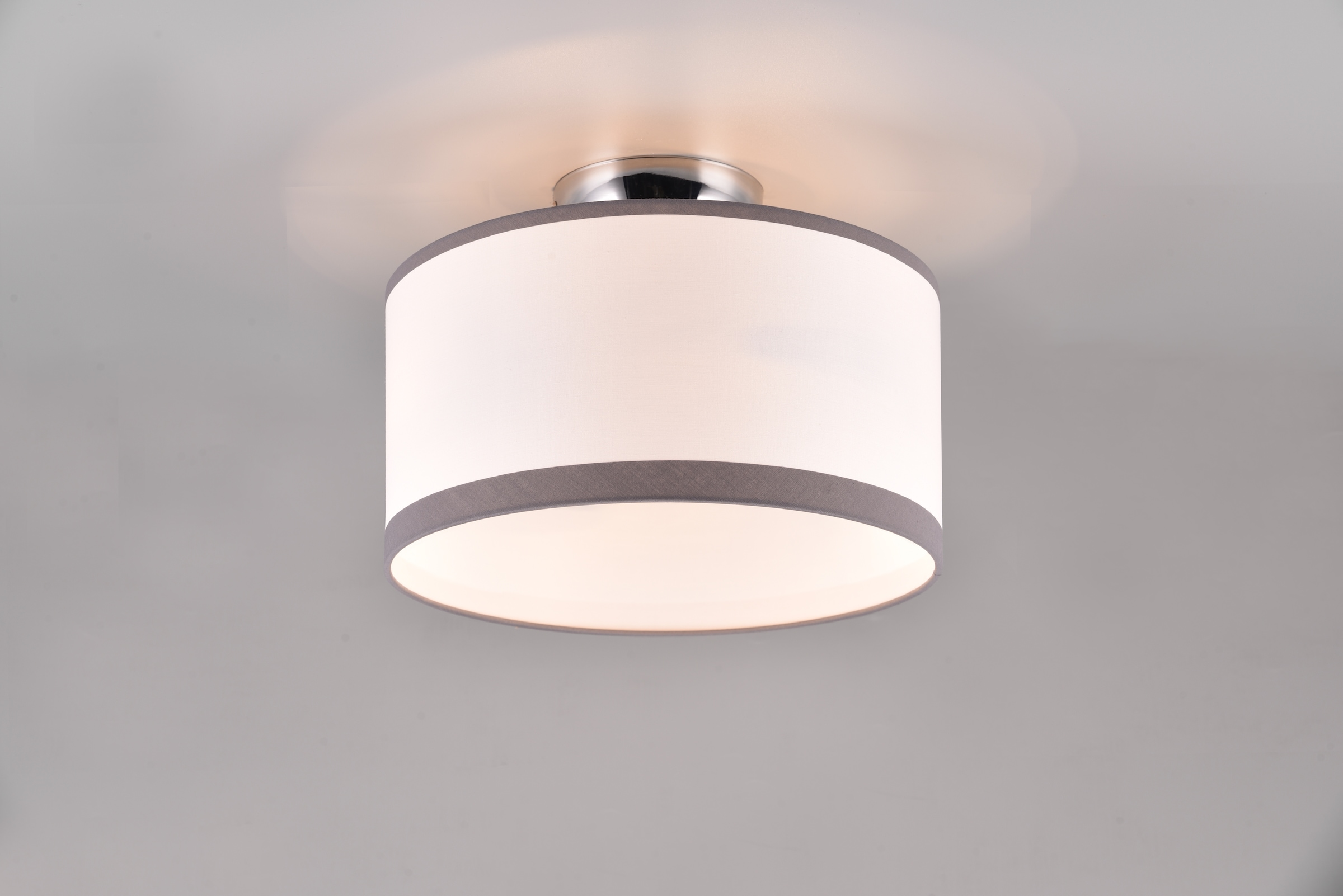 REALITY Leuchten Deckenleuchte »DAVOS, Deckenlampe mit Stoffschirm exkl 2xE14 max 28W Ø30cm Höhe 22cm«, 2 flammig, Leuchtmittel E14 | Leuchtmittel wechselbar, Deckenleuchte Küche Schlafzimmer Wohnzimmer Stoffschirm zweifarbig