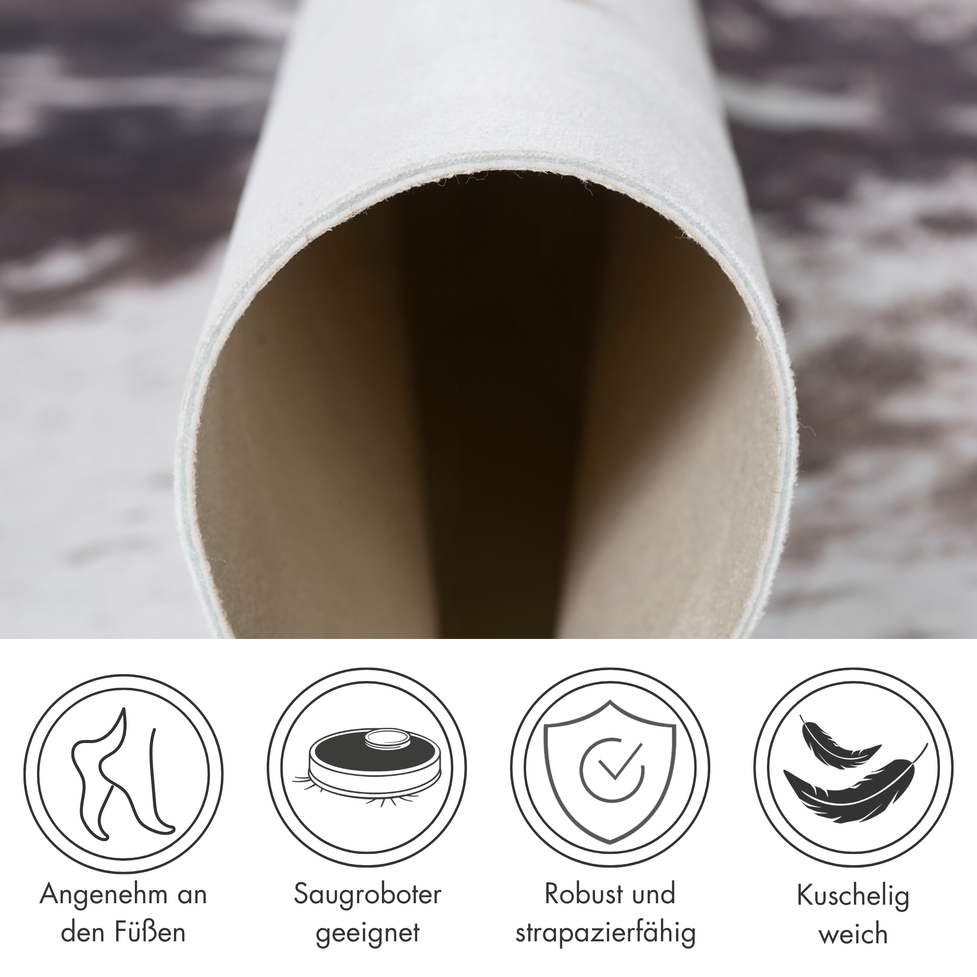 Andiamo Fellteppich »Amarillo« fellförmig 4 mm Höhe Kunstfell, gedruckte Kuhfell-Optik, Wohnzimmer, Kundenliebling