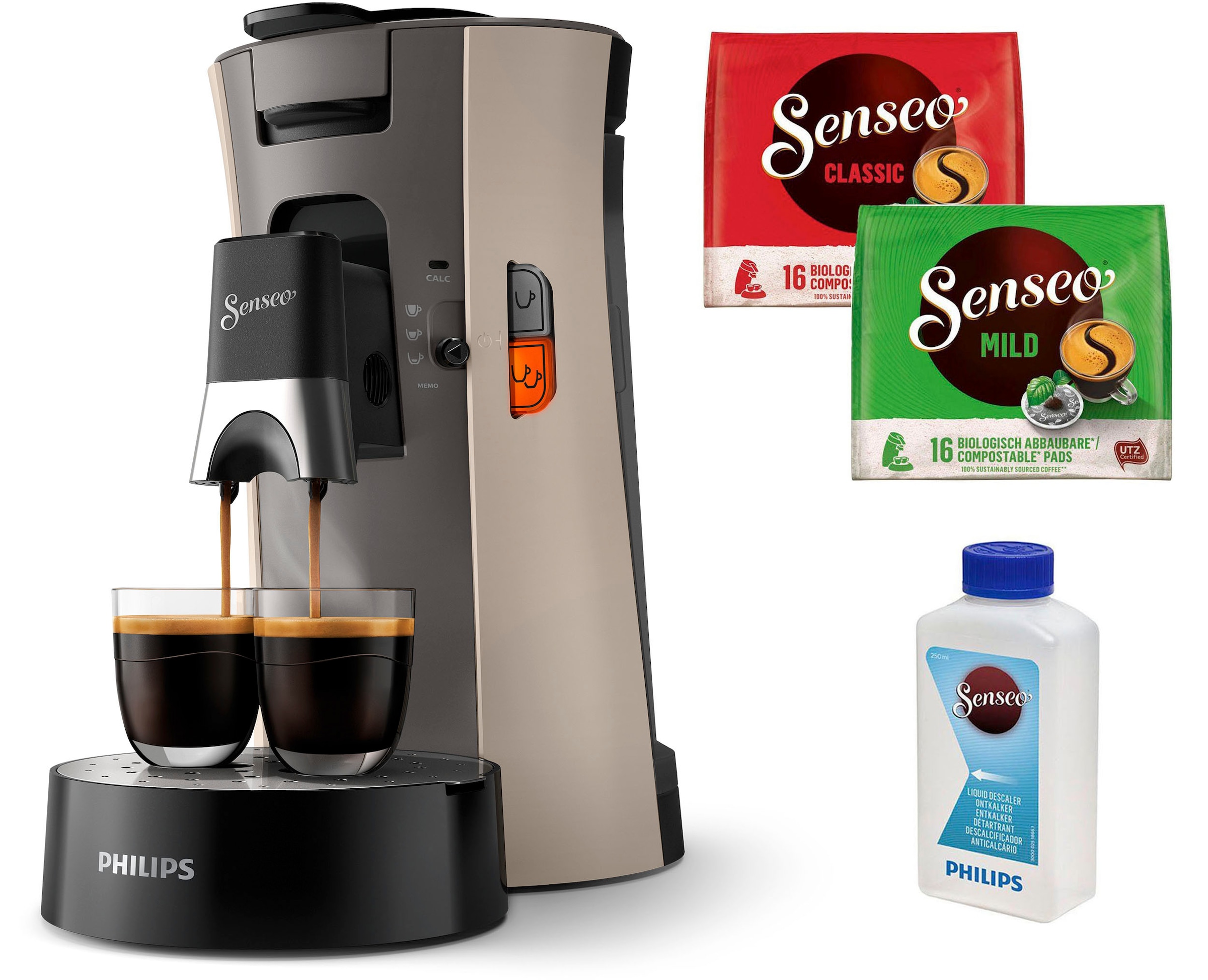 Philips Senseo Kaffeepadmaschine »Select CSA240/30, mit drei Kaffee-Einstellungen«, aus 21% rec. Plastik, Memo-Funktion, inkl. Gratis-Zugabe, Wert 14€ UVP