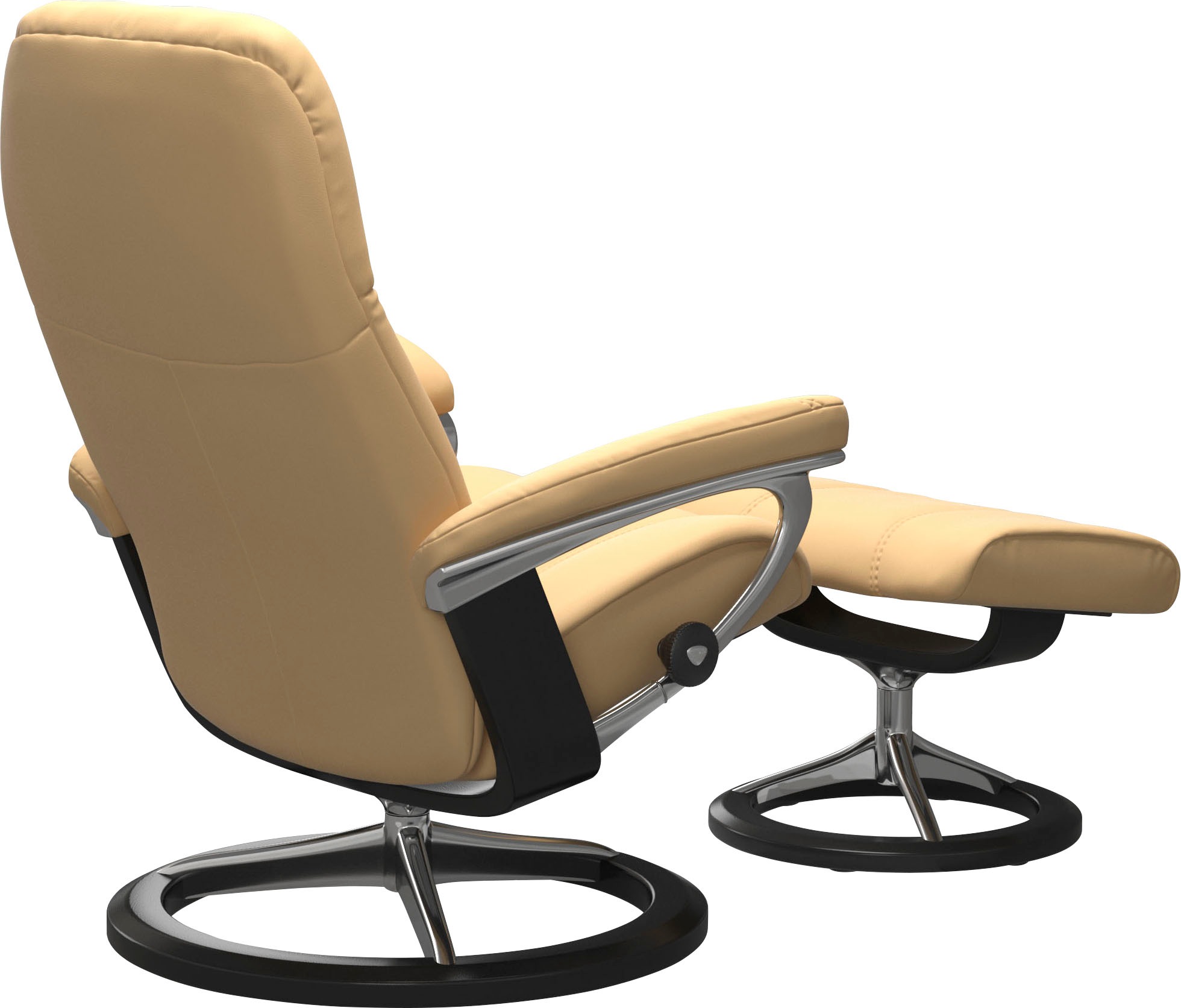 Stressless® Relaxsessel »Consul«, (Set, Relaxsessel mit Hocker), mit Hocker, mit Signature Base, Größe L, Gestell Schwarz