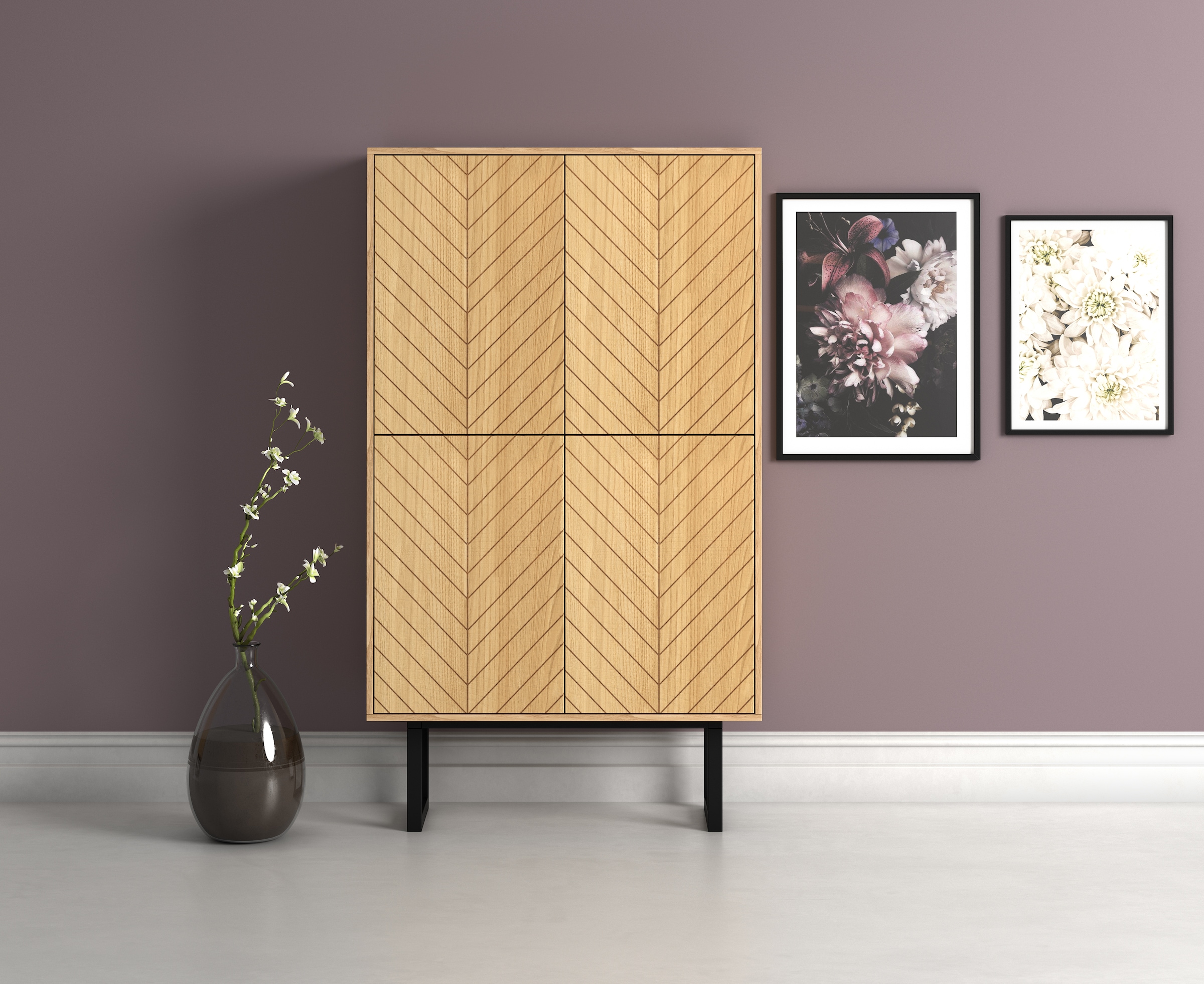 Woodman Highboard, Hochkommoe im skandinavischen Design