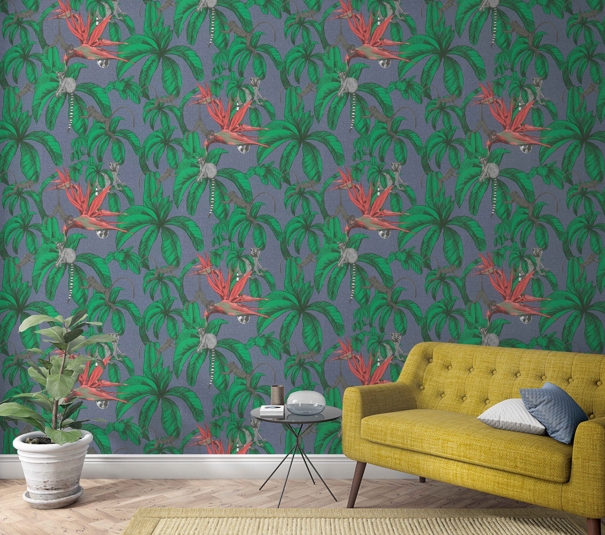 Marburg Vliestapete, Motiv-botanisch, Dschungeloptik, moderne Tapete für Wohnzimmer Schlafzimmer Küche