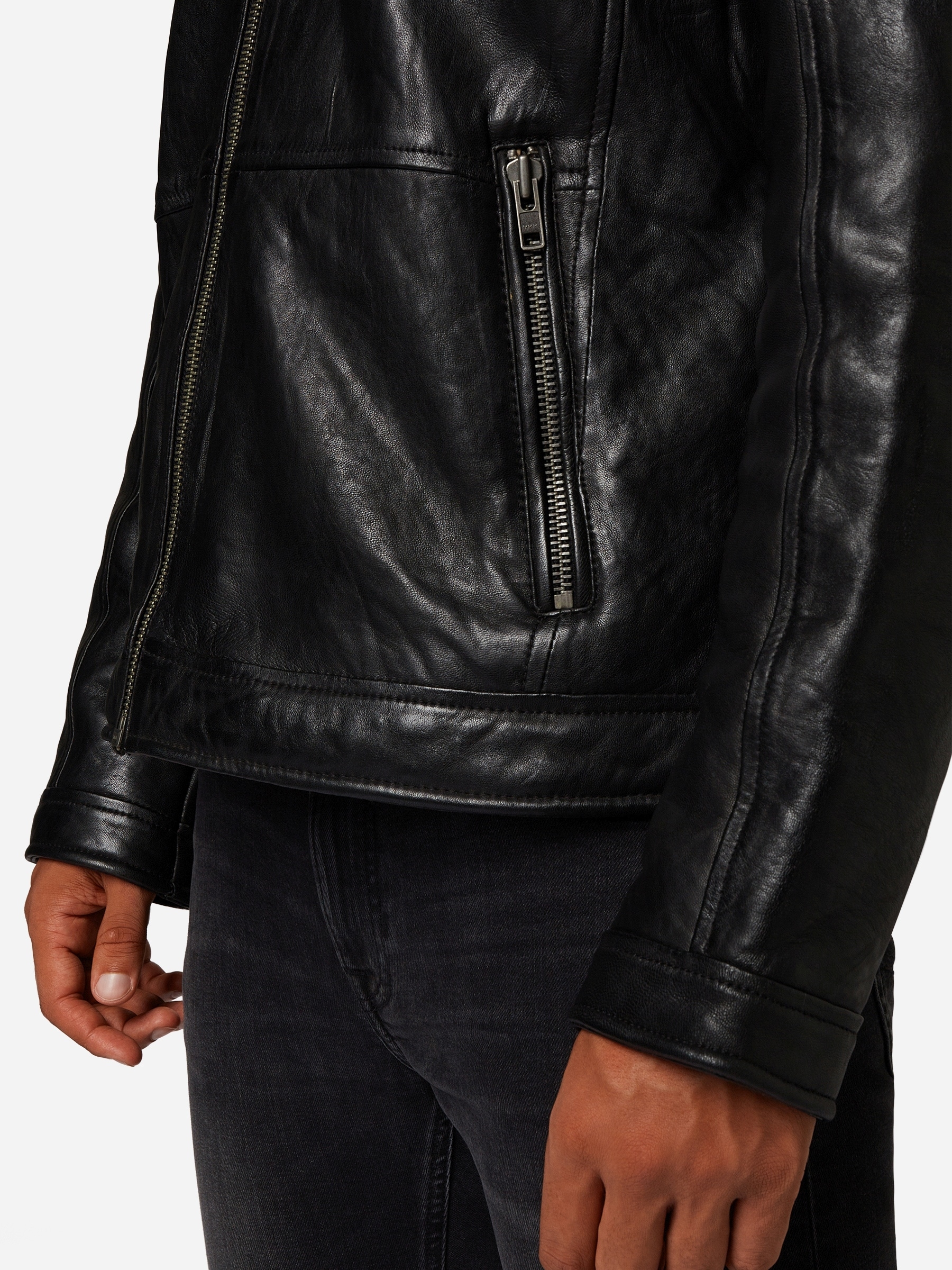 RICANO Bikerjacke »Lederjacke Arthur« ohne Kapuze Handgefertigt aus echtem Leder