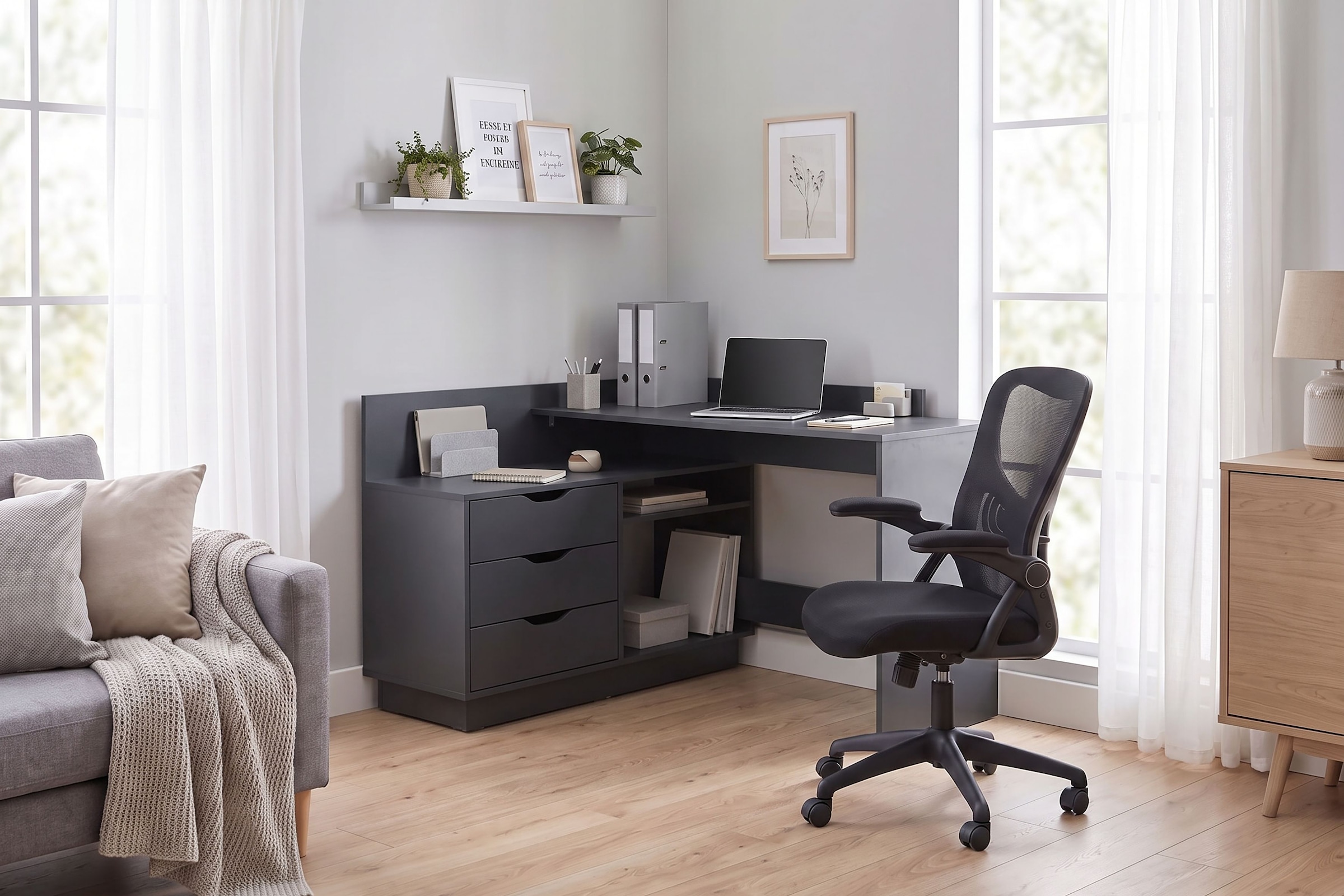 OTTO home Eckschreibtisch »Bexley« mit viel Stauraum, Breite 129 cm, rechts oder links montierbar